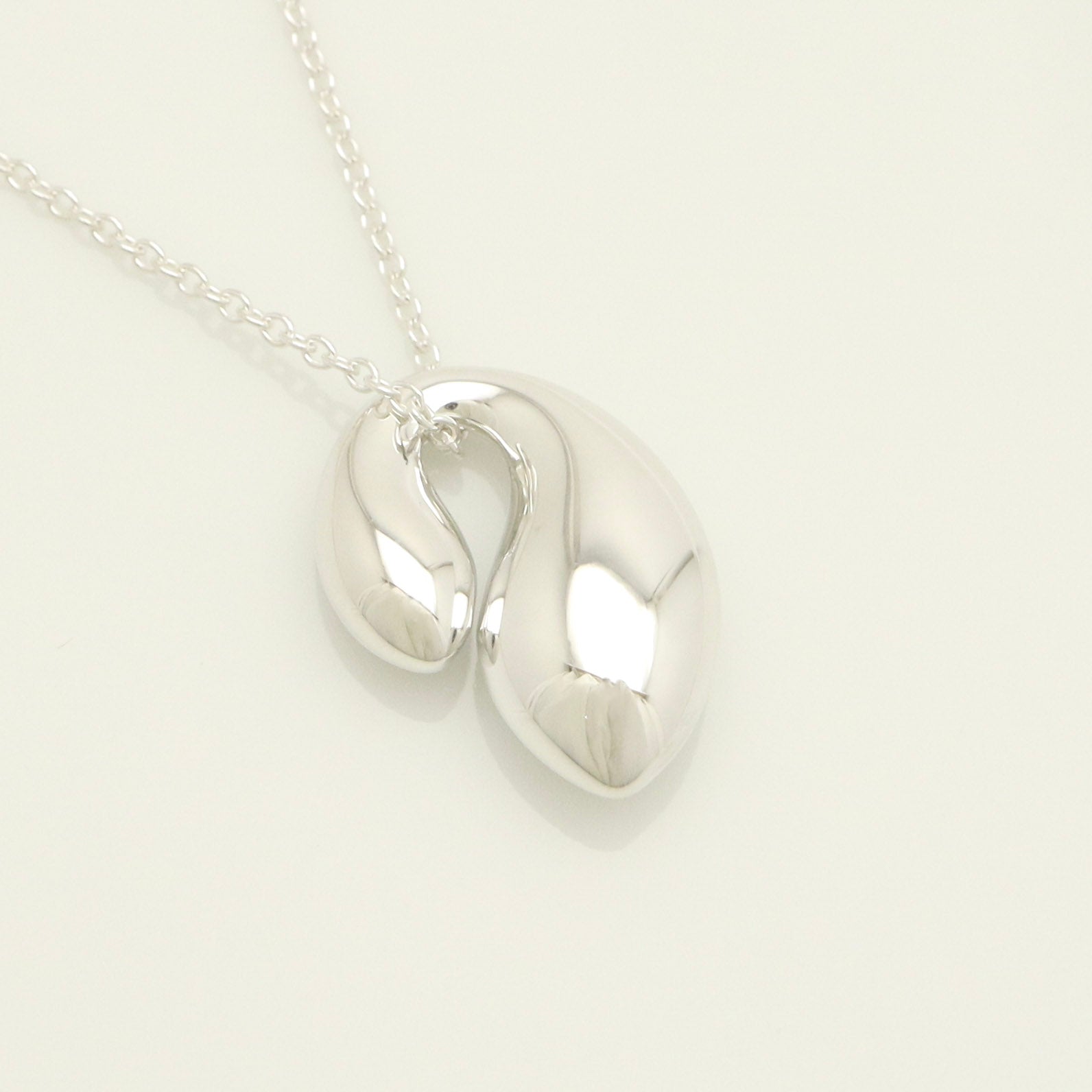 Tiffany & Co. Elsa Peretti Sterling Silver Double Teardrop Pendant Necklace Sterling Silver 925
