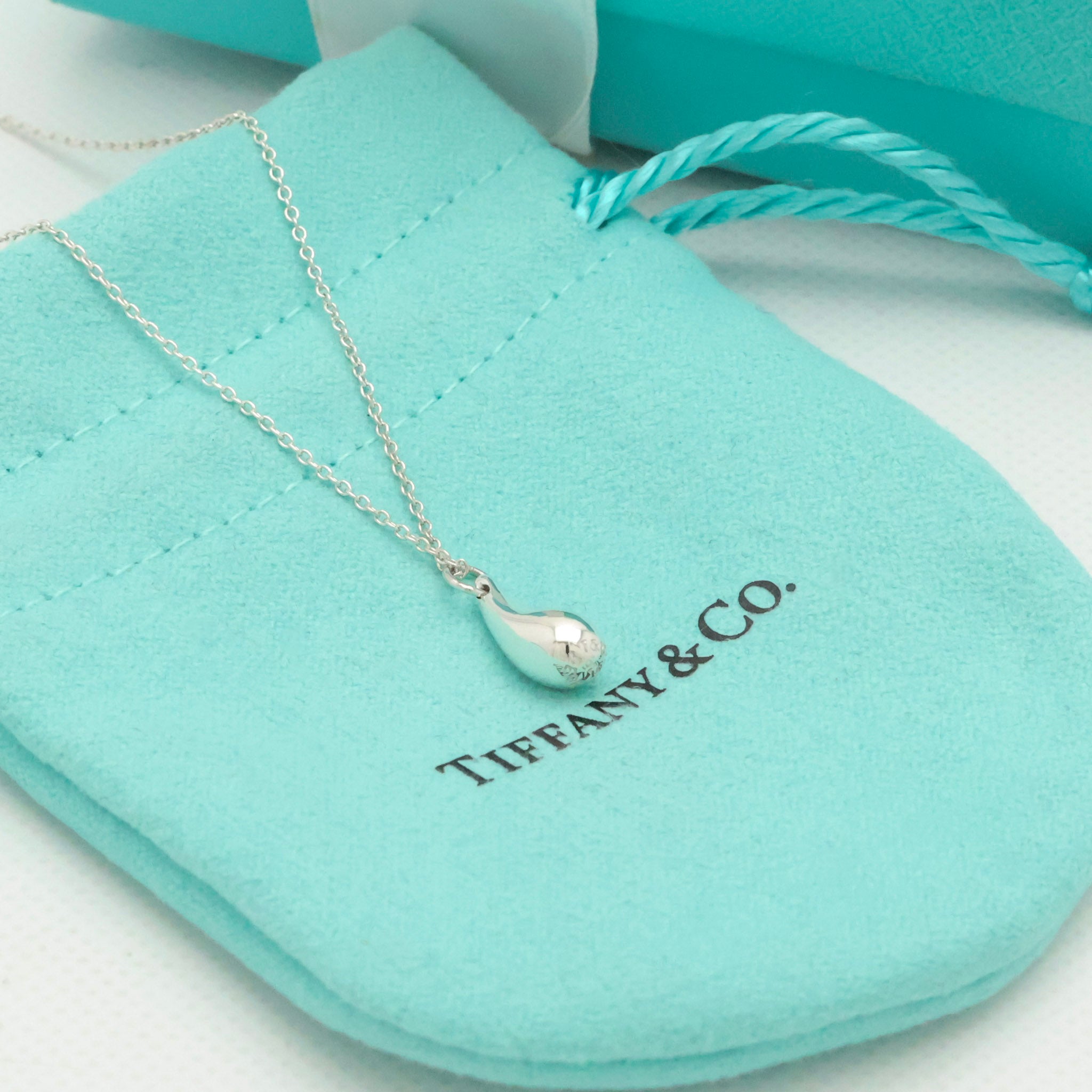 Tiffany & Co. Teardrop Necklace Pendant Sterling Silver 925 