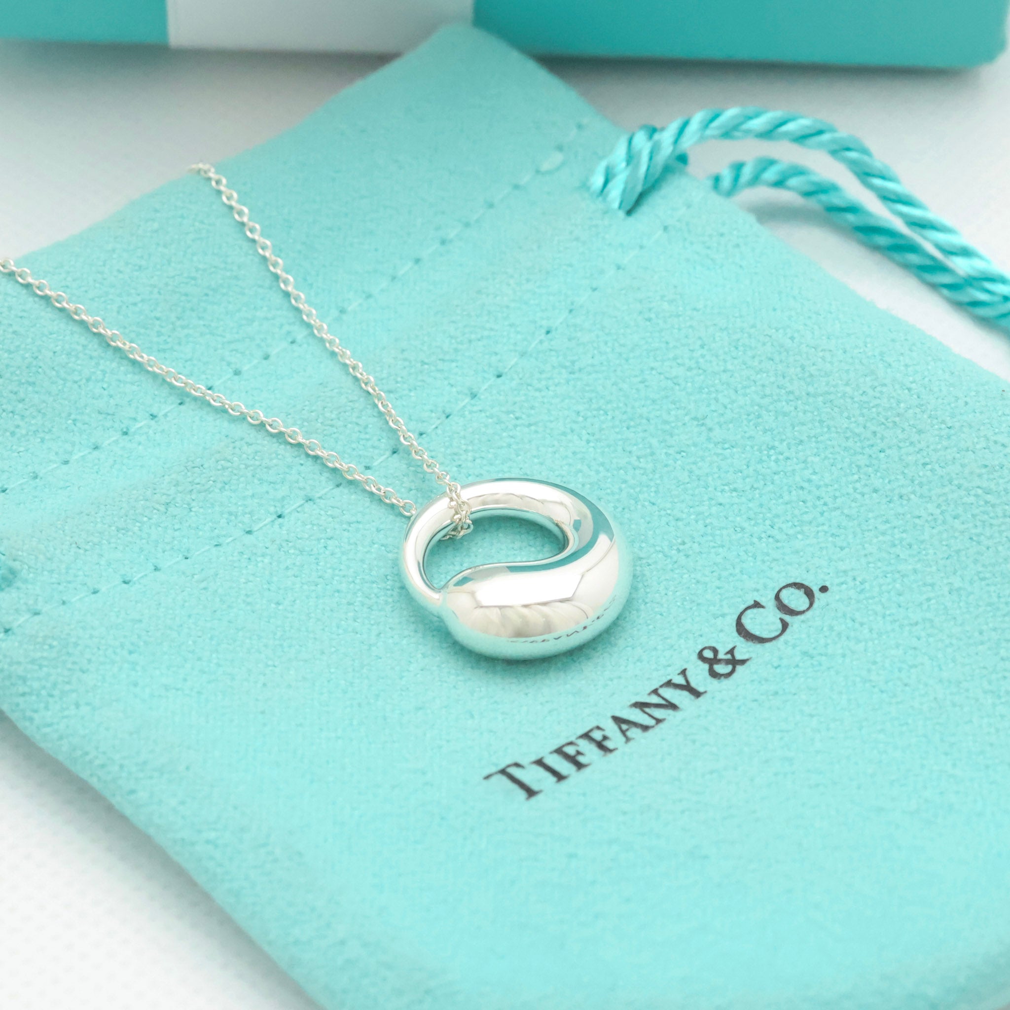 Tiffany & Co. MEDIUM Eternal Circle Necklace Sterling Silver 925 