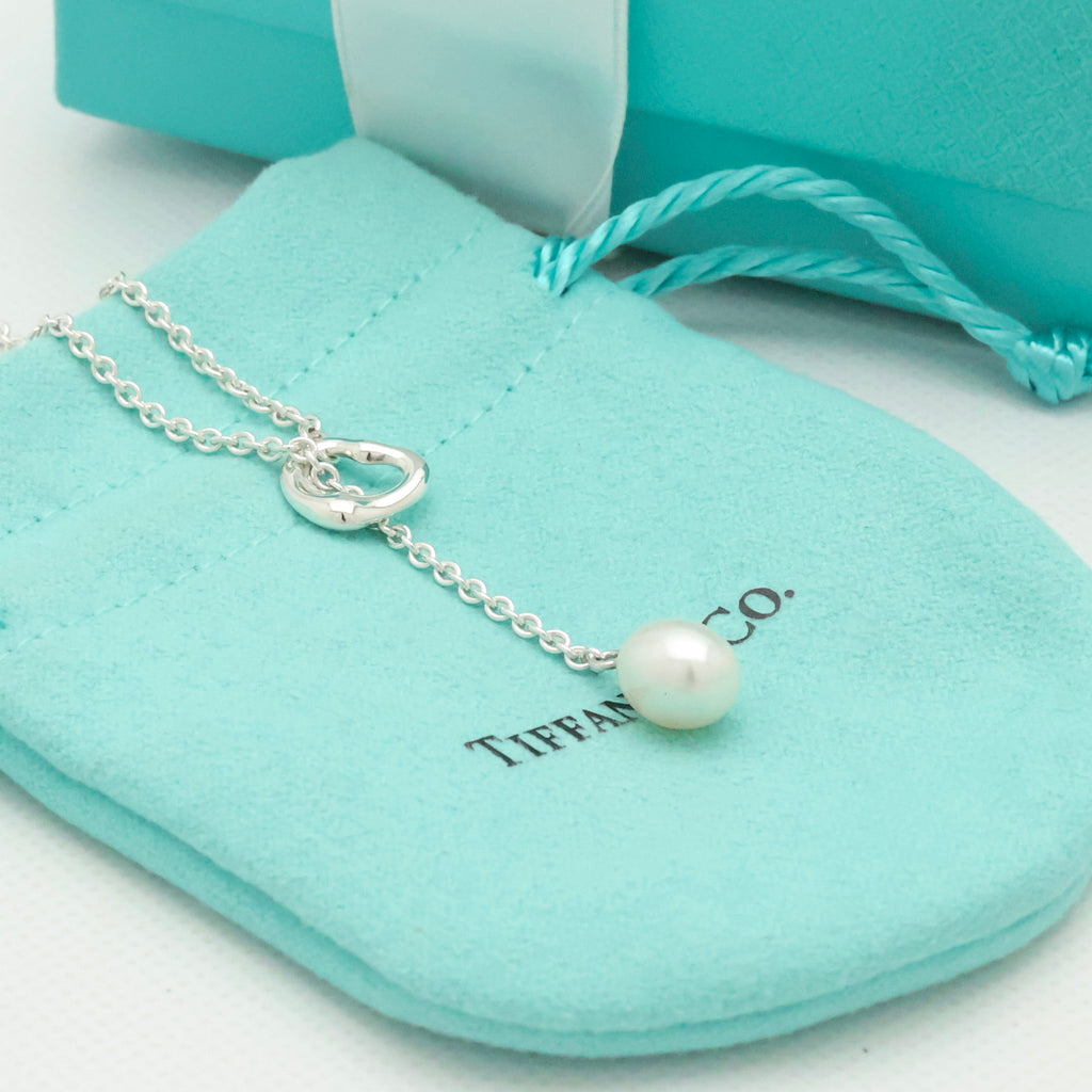 TIFFANY&Co. エルサ ペレッティ オープンハート ラリアット フレッシュウォーター パール ネックレス AG925