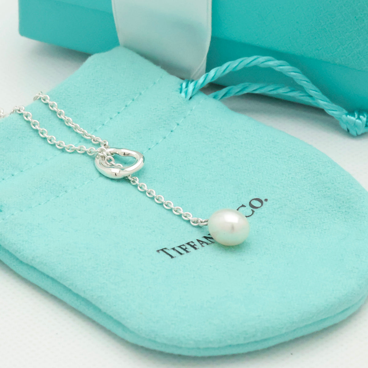 TIFFANY&Co. エルサ ペレッティ オープンハート ラリアット フレッシュウォーター パール ネックレス AG925