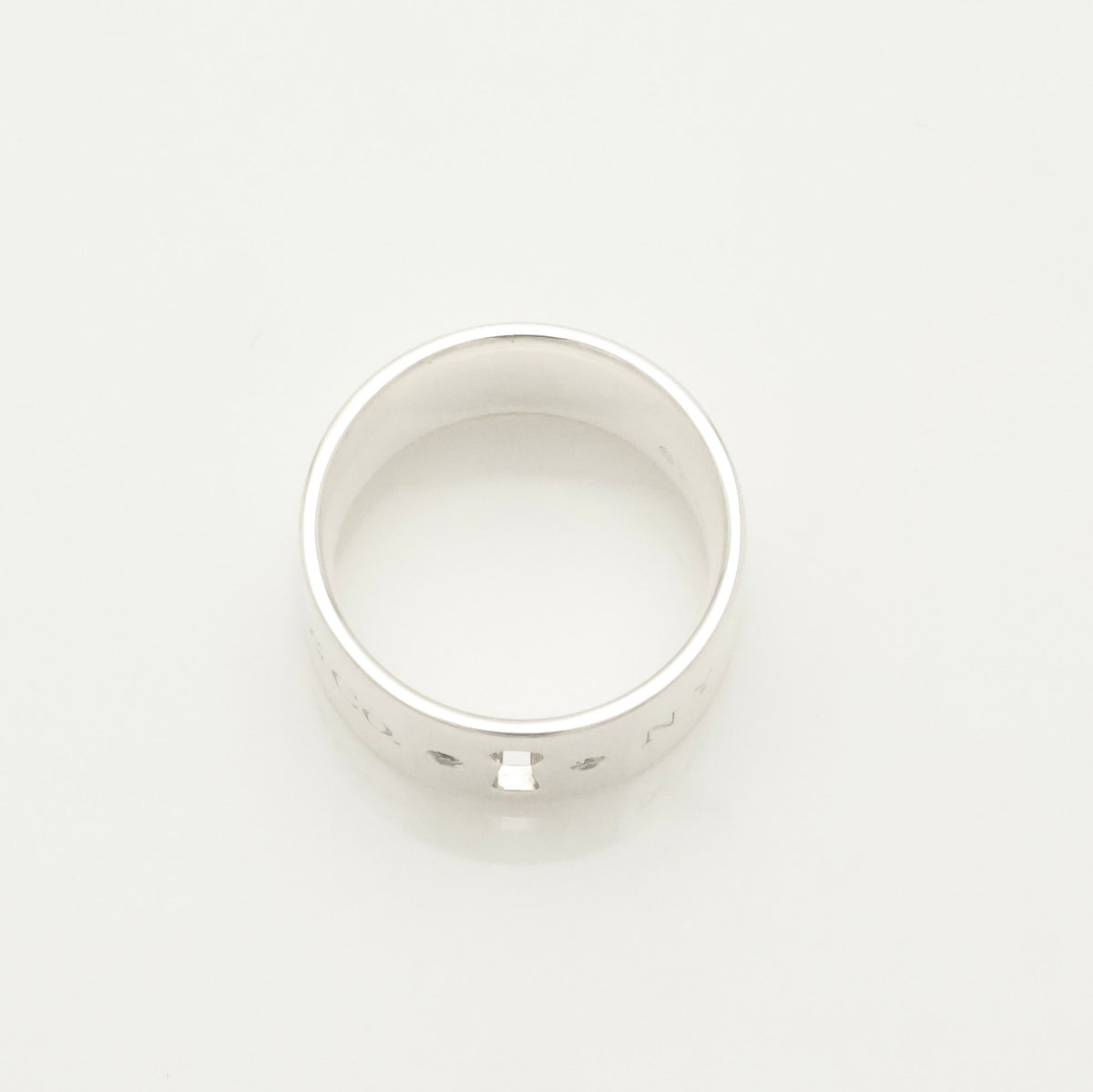Tiffany & Co. 2P Diamond Keyhole Lock Ring Sterling Silver 925