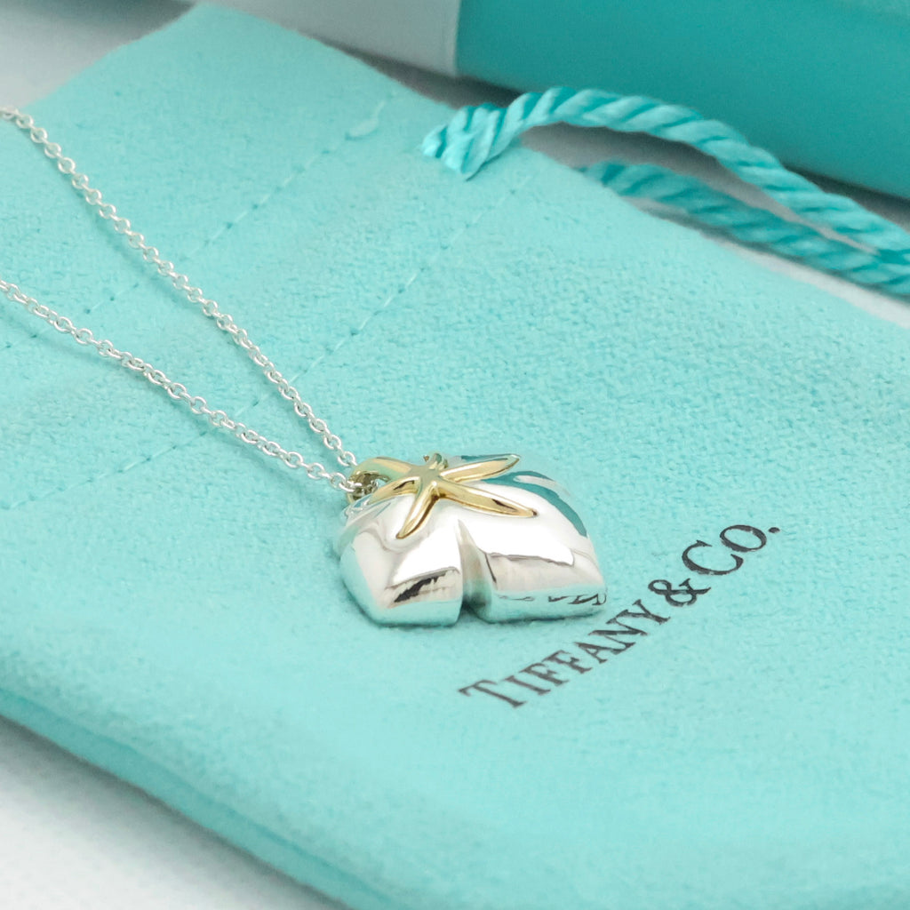 Tiffany & Co. Nature Leaf Pendant Necklace Sterling Silver 925 & Gold 