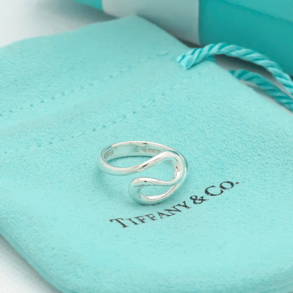 Tiffany & Co. Elsa Peretti Open Wave Ring Sterling Silver 925 