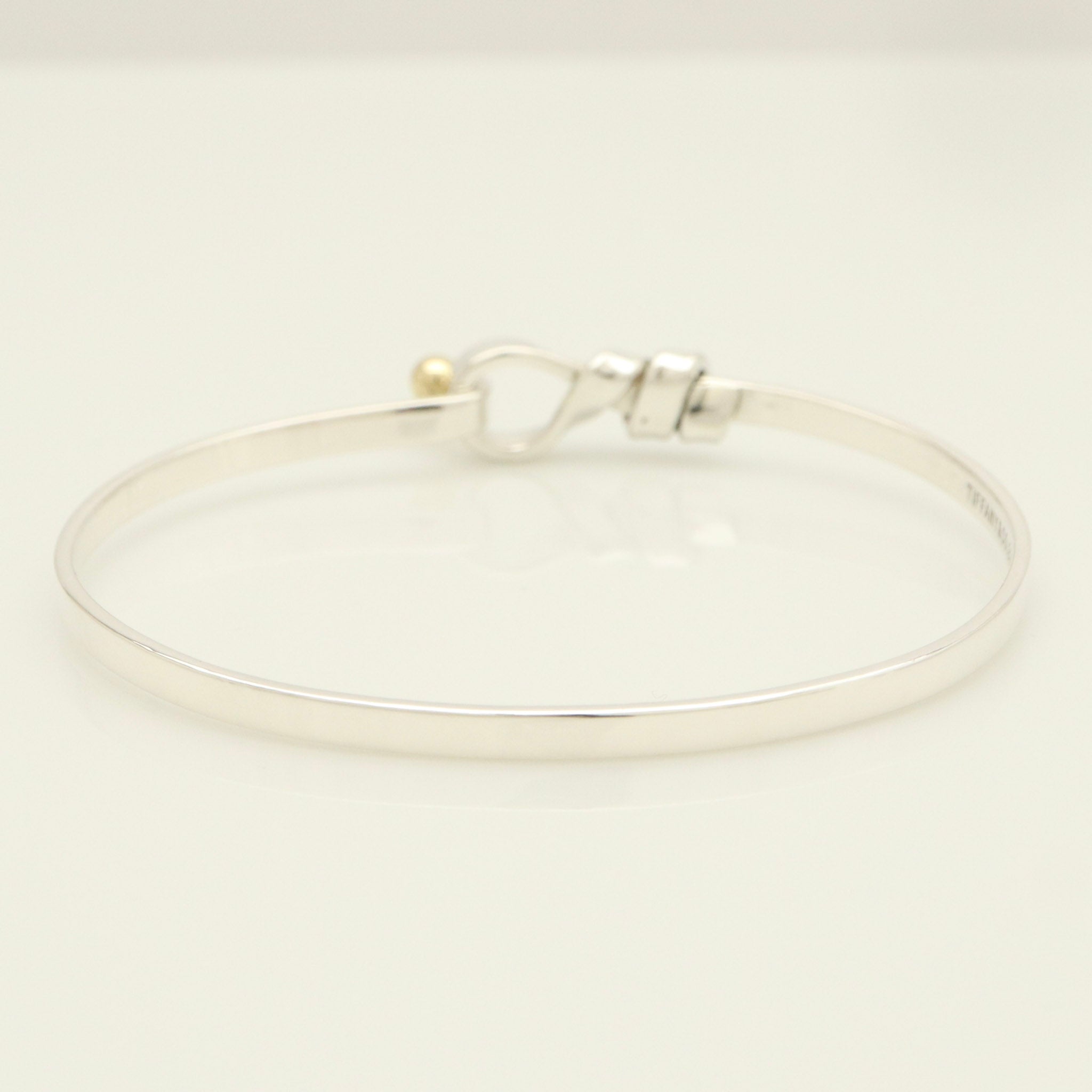Tiffany & Co. Hook & Eye Bangle Sterling Silver 925 Gold 18k