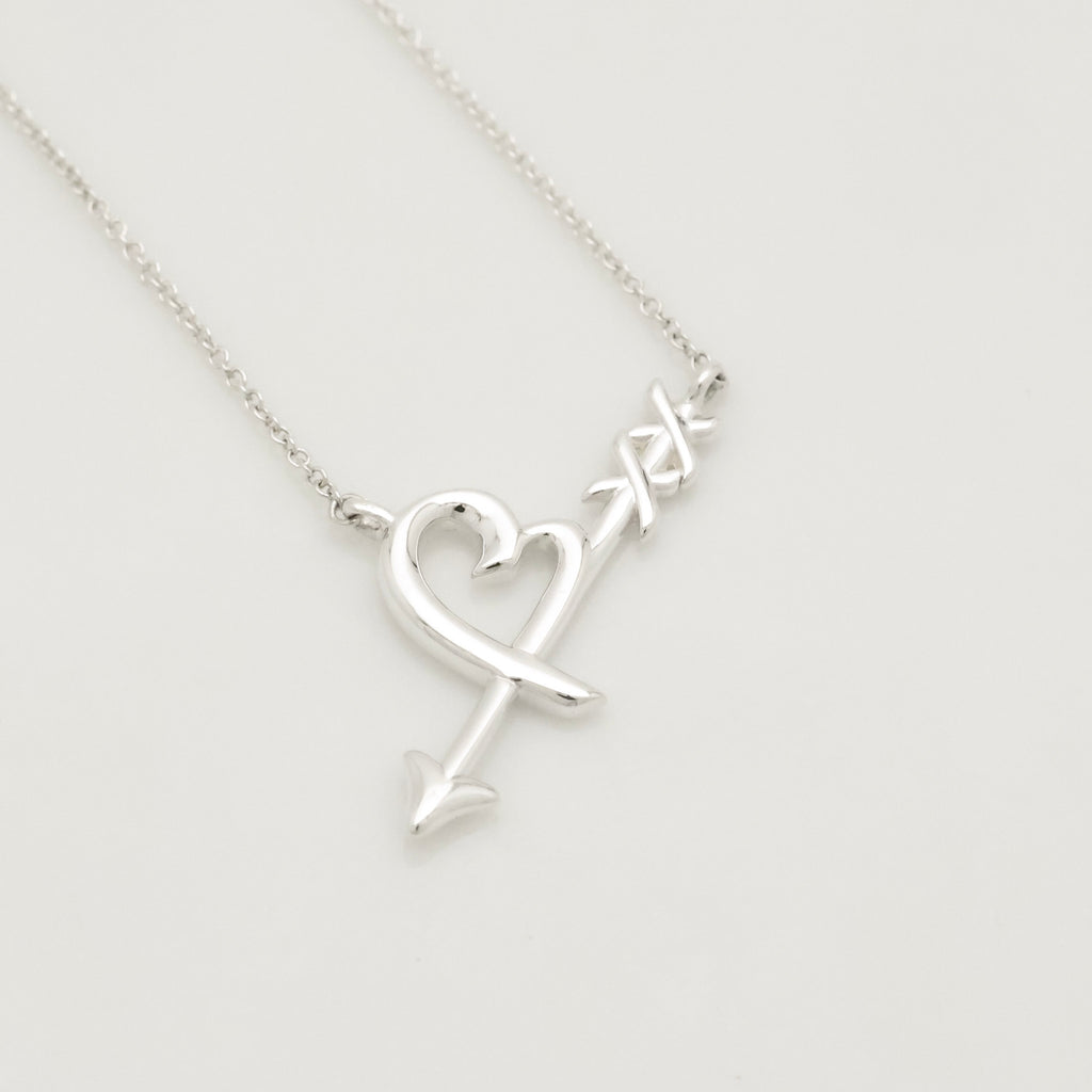  Tiffany & Co. Loving Heart Arrow Necklace Sterling Silver 925 