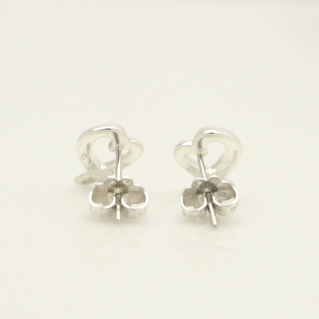 Tiffany & Co. Picasso Loving Heart Stud Earrings Sterling Silver 925 