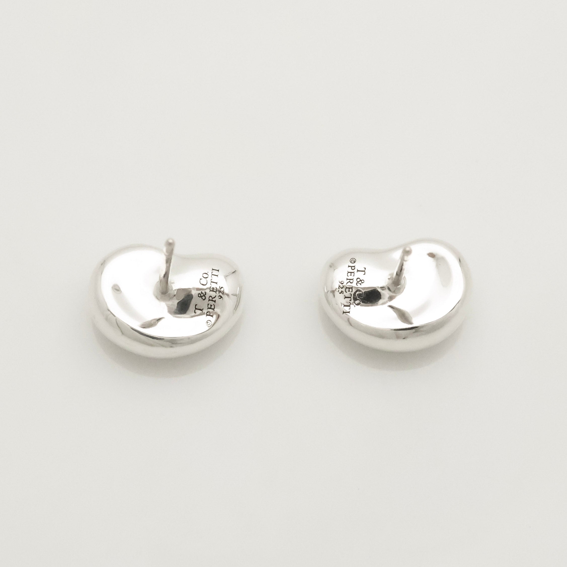 Tiffany & Co. Elsa Peretti Bean Design Earrings Sterling Silver 925