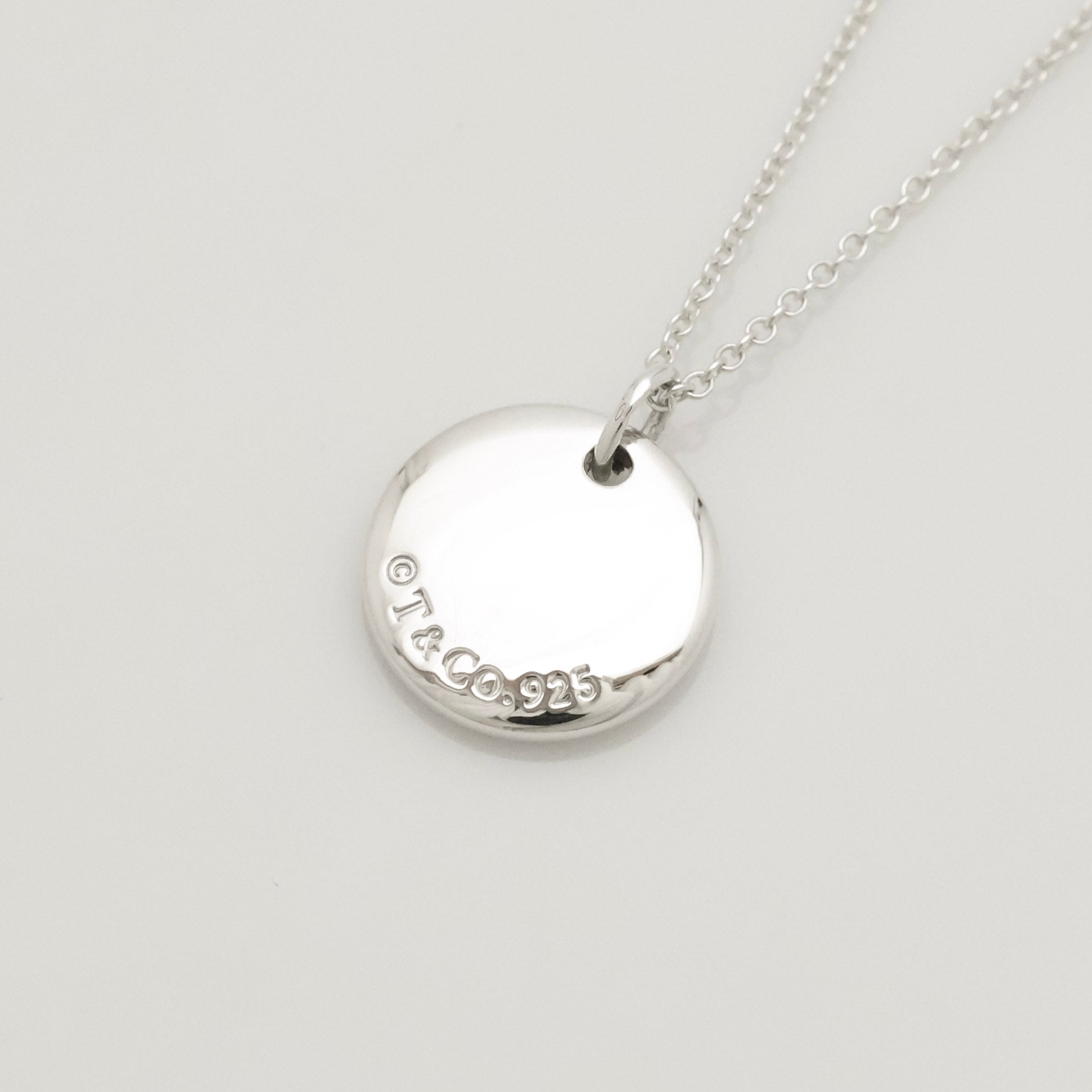  Tiffany & Co. Letter Y Notes Initial Disc Necklace Sterling Silver 925