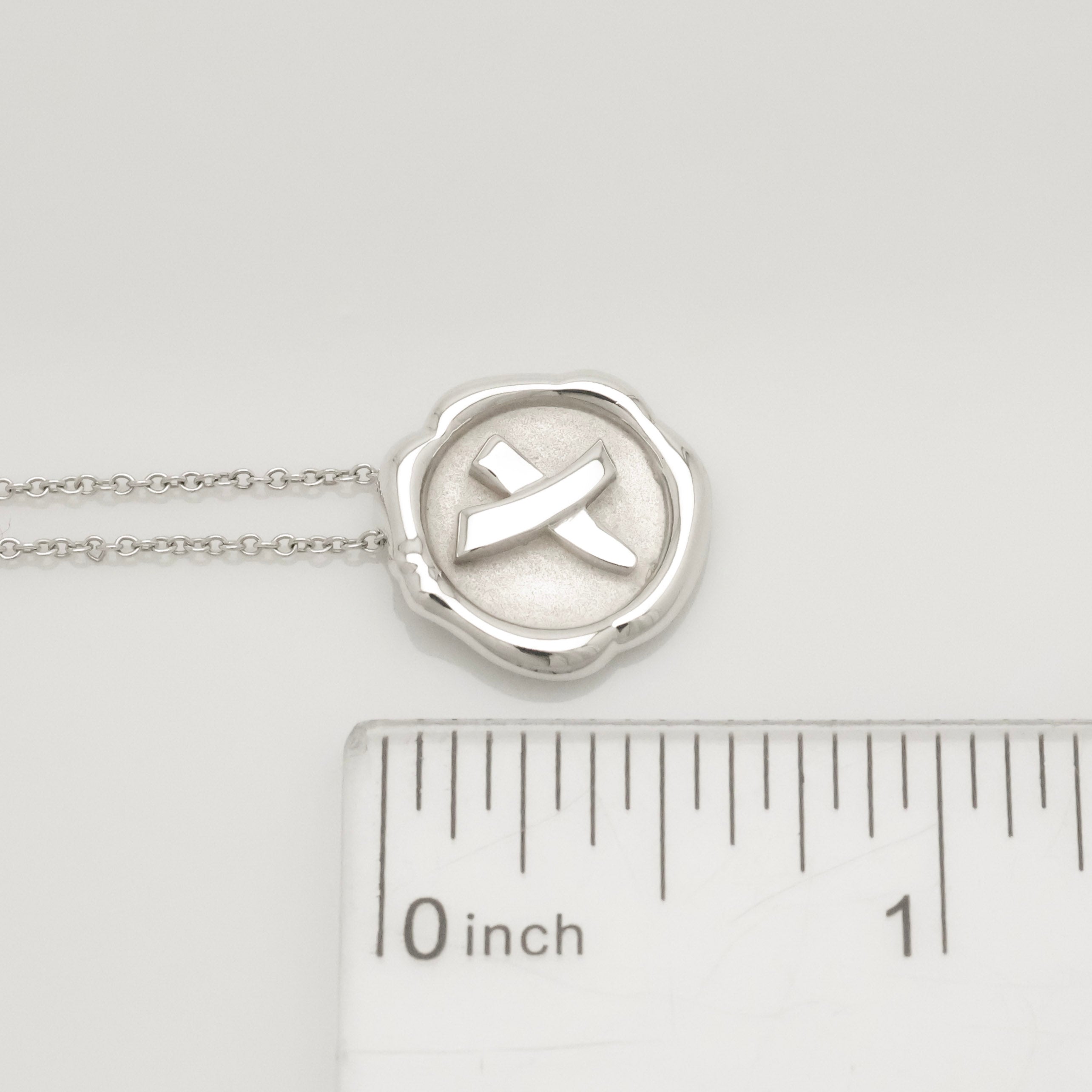 Tiffany & Co. Picasso Kiss X Sealing Stamp Necklace Sterling Silver 925