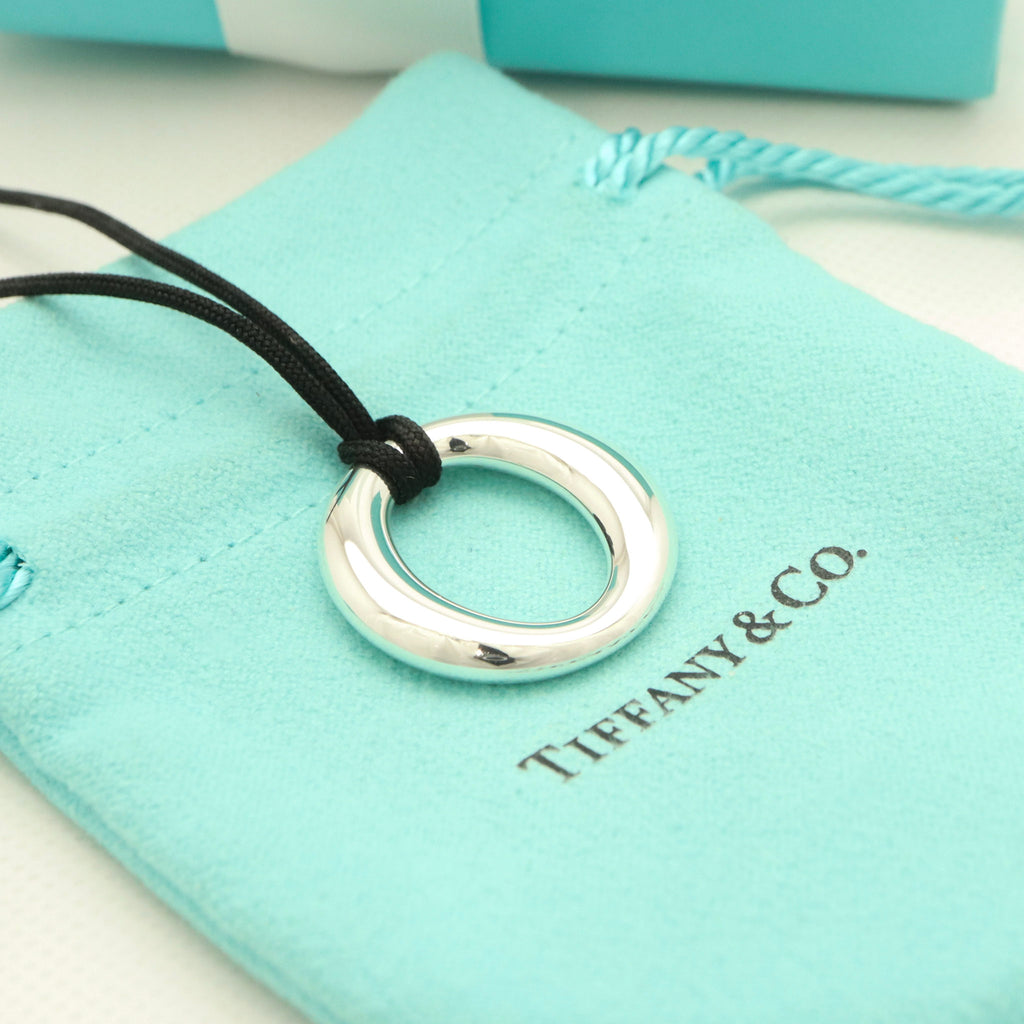  Tiffany & Co. Seviana Silk Cord Necklace Sterling Silver 925
