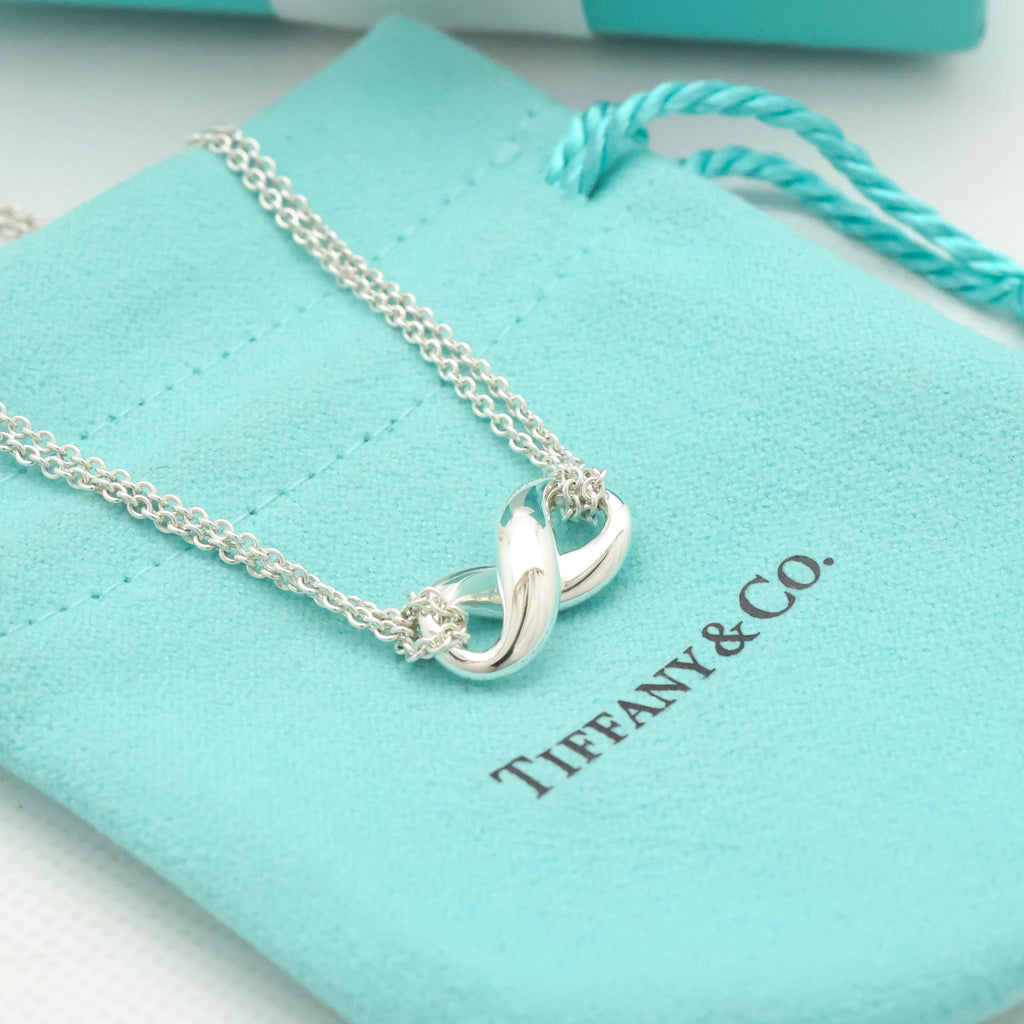 Tiffany & Co. Infinity Double Chain Necklace Sterling Silver 925