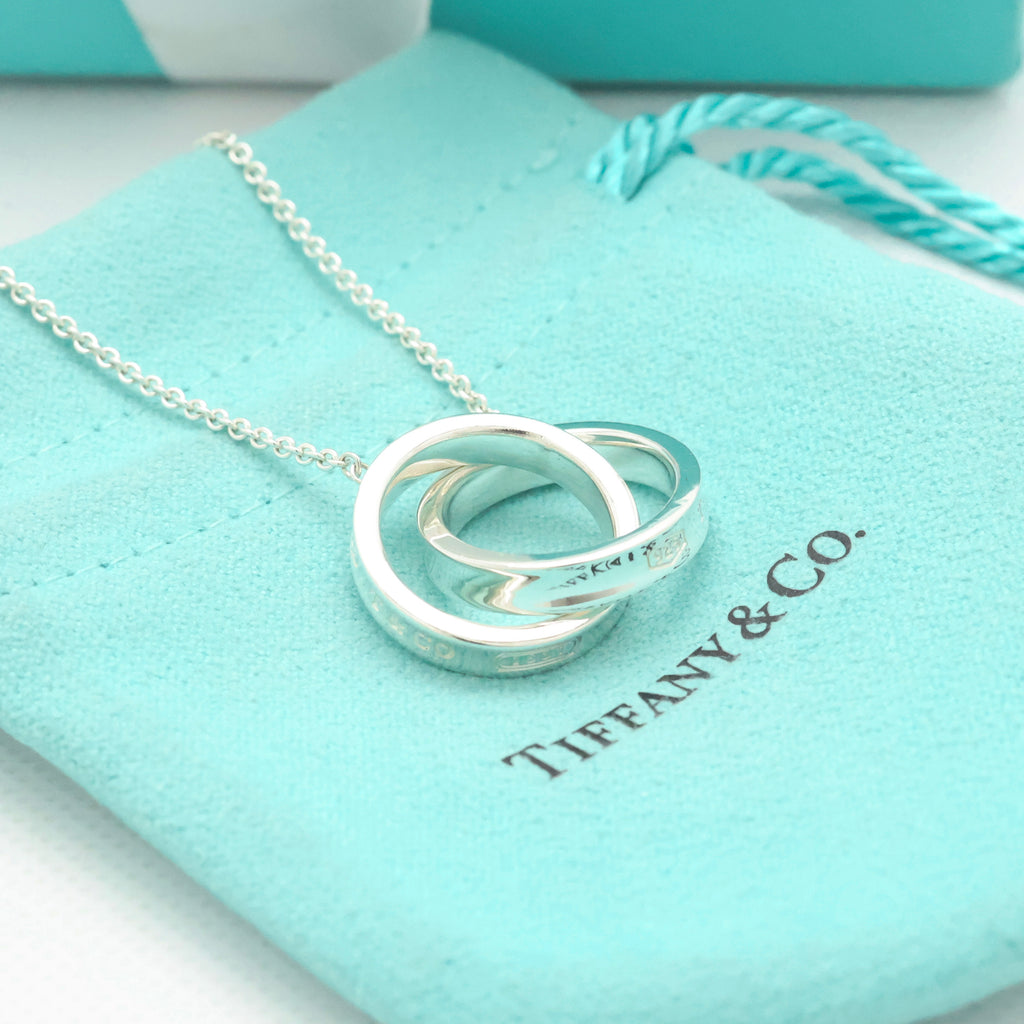 Tiffany & Co. 1837 Interlocking Circles Lariat Necklace Sterling Silver 925
