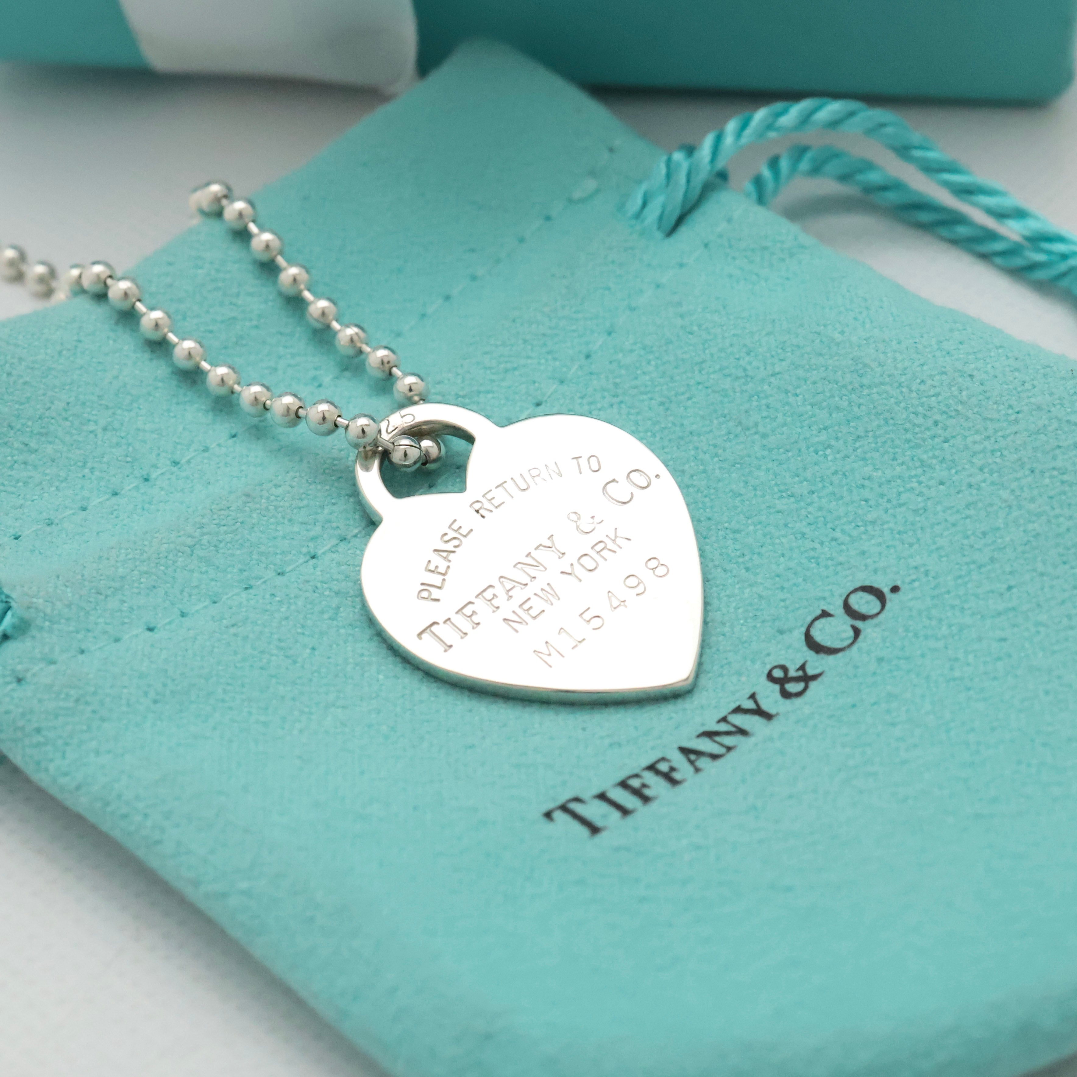 Tiffany & Co. Return to Small Heart Tag Necklace Pendant Sterling Silver 925