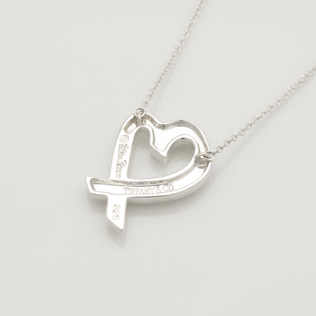 Tiffany & Co. Loving Heart Pendant Necklace Sterling Silver 925 