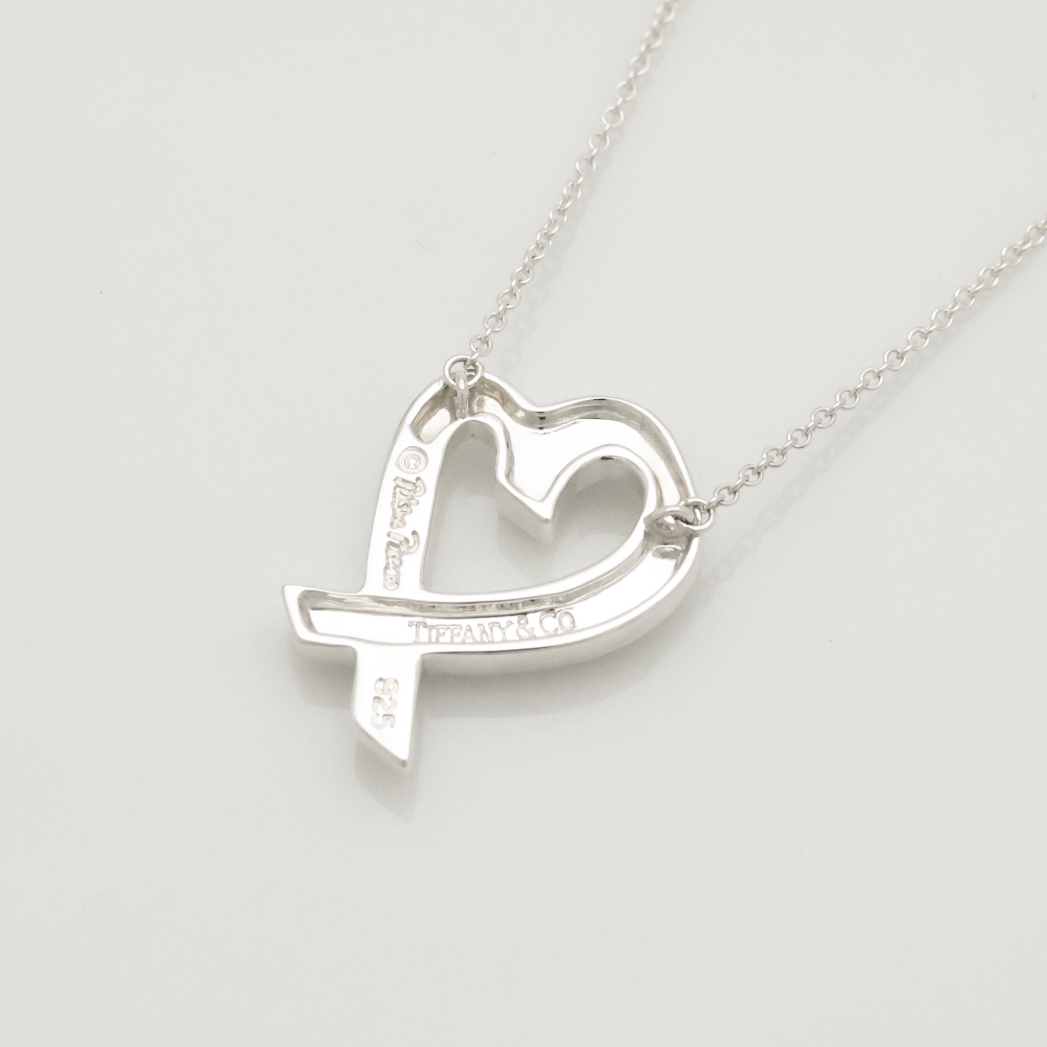 Tiffany & Co. Loving Heart Pendant Necklace Sterling Silver 925 