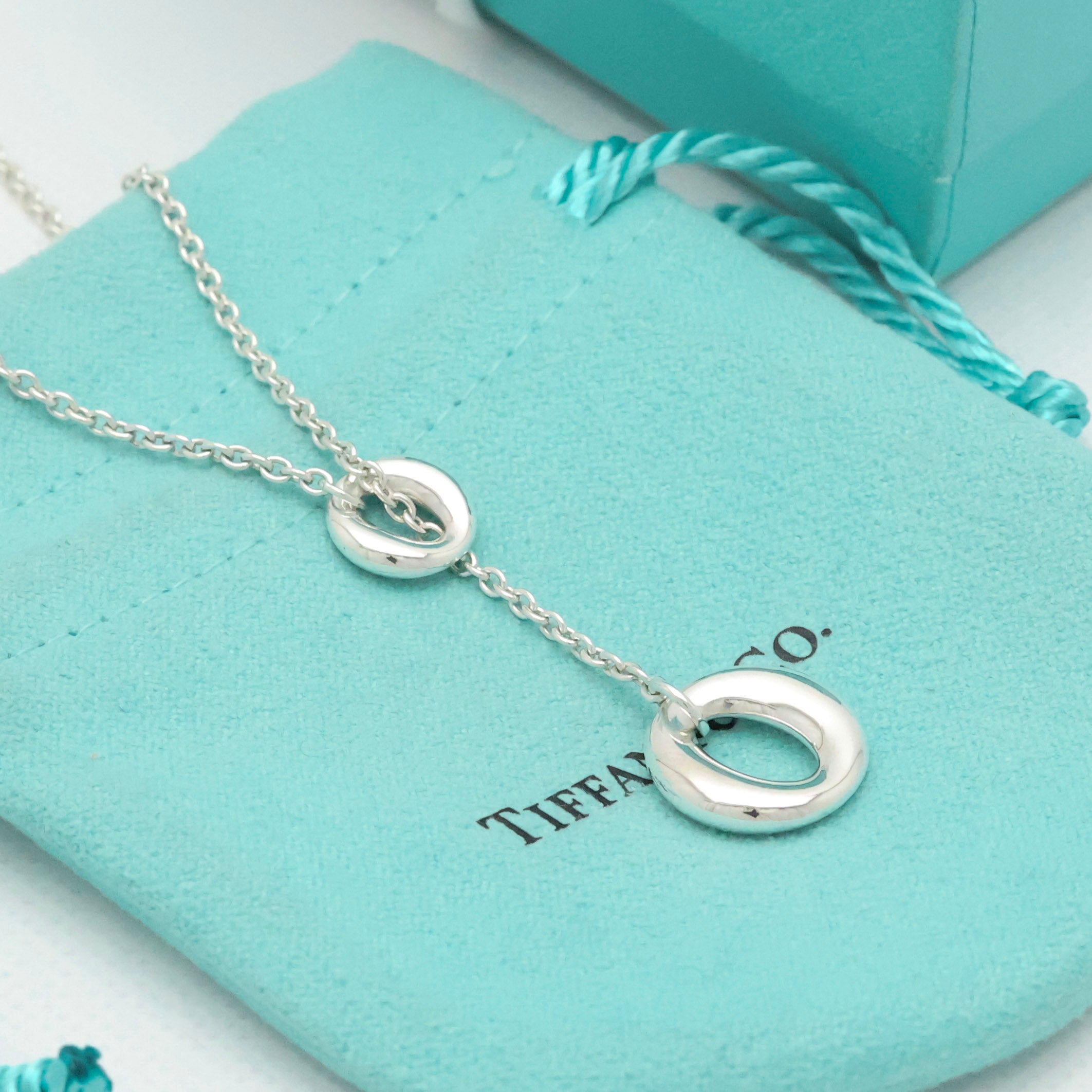 Tiffany & Co. Elsa Peretti Sevillana Lariat Necklace Sterling Silver 925