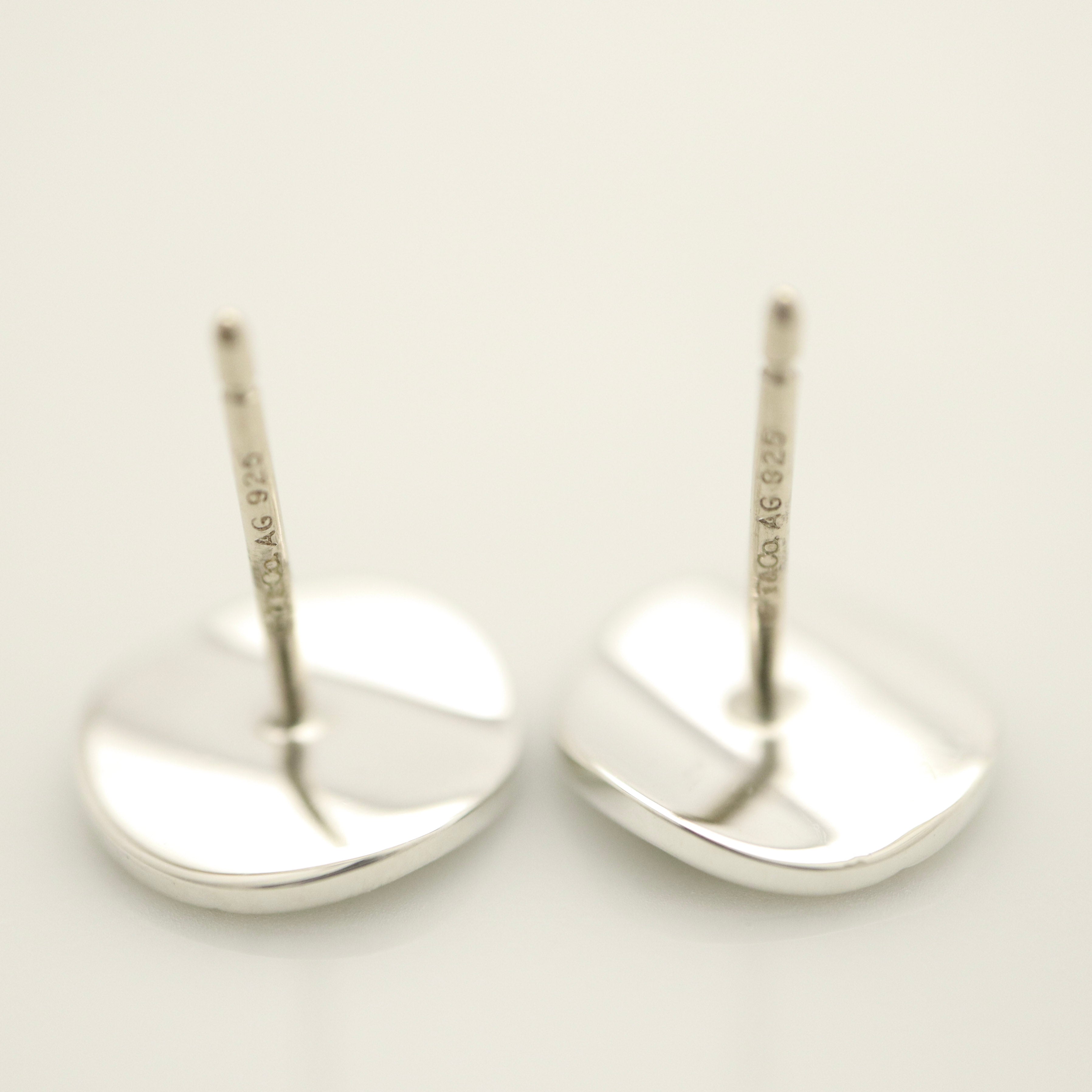 Tiffany & Co. Notes New York Wavy Circle Round Earrings Sterling Silver 925