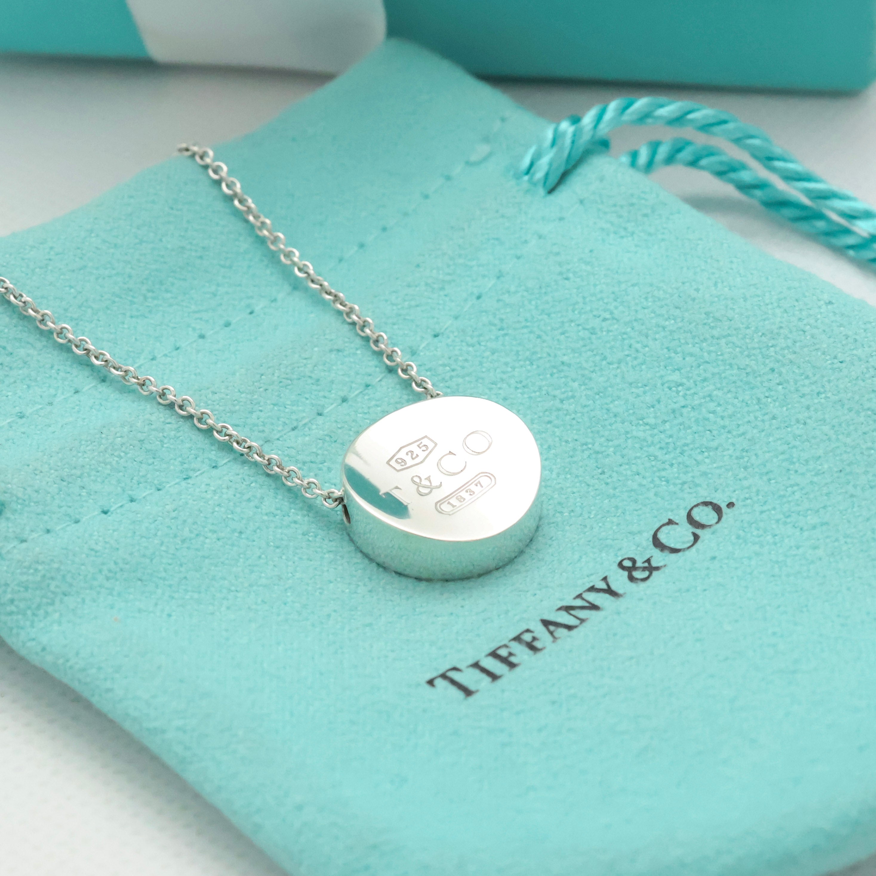 Tiffany & Co. 1837 Concave Circle Necklace Sterling Silver 925