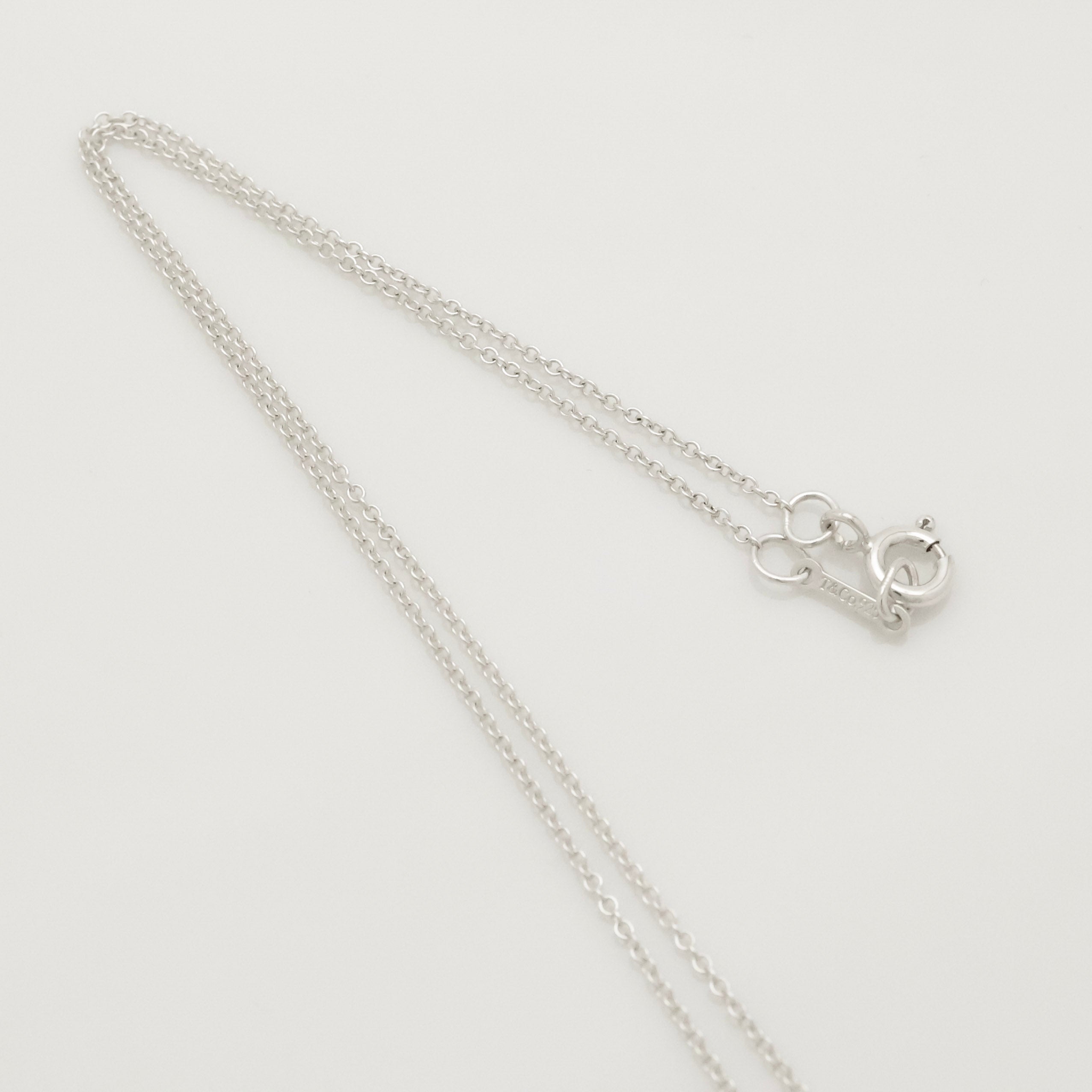 Tiffany & Co. Loving Heart Diamond Pendant Necklace Sterling Silver 925