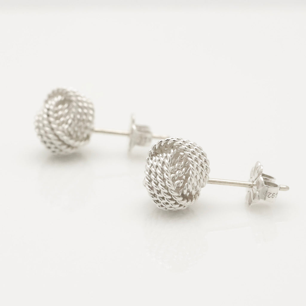 Tiffany & Co. Somerset Twist Knot Mesh Stud Earring Sterling Silver 925