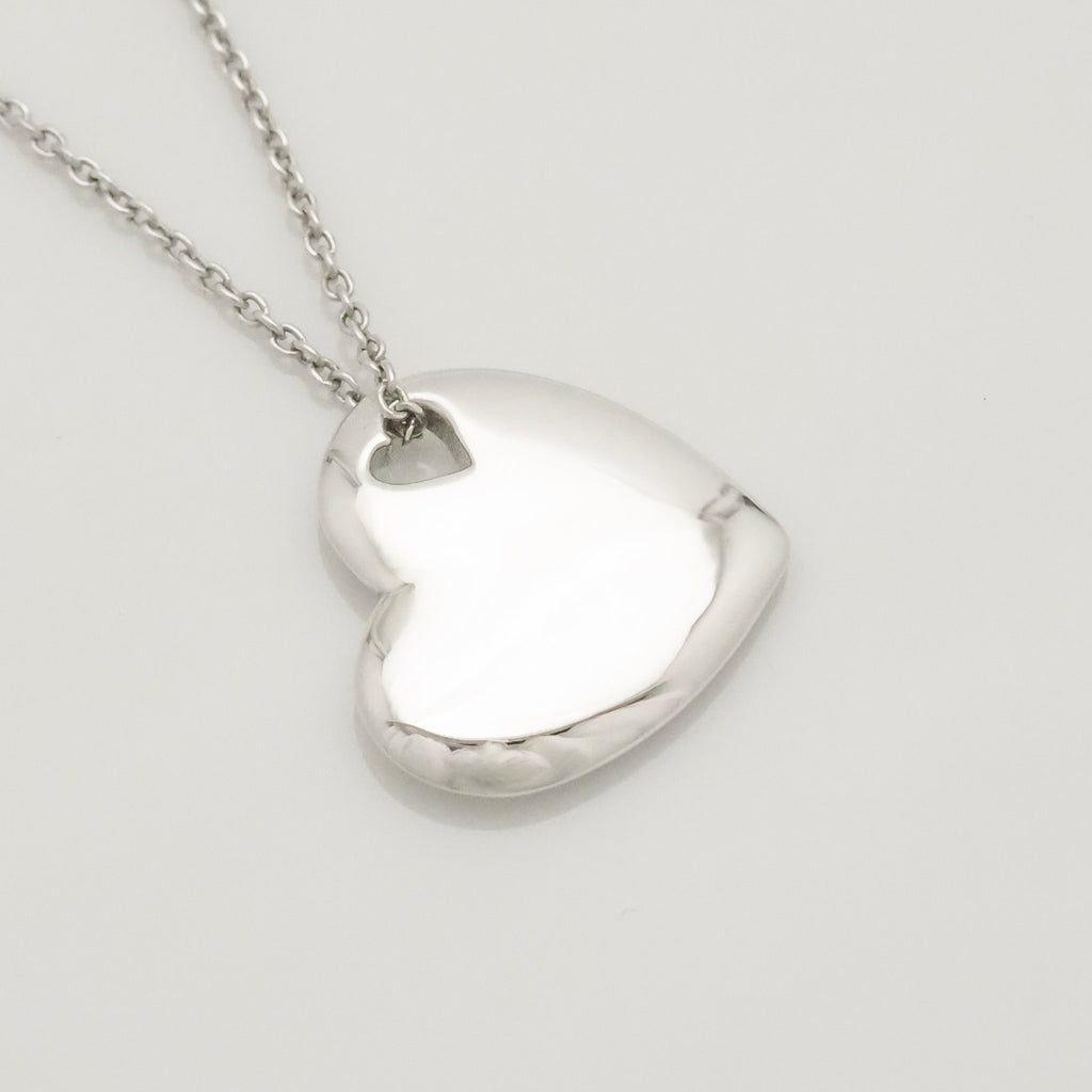 Tiffany & Co. Stencil Cutout Two Heart Necklace  Sterling Silver 925