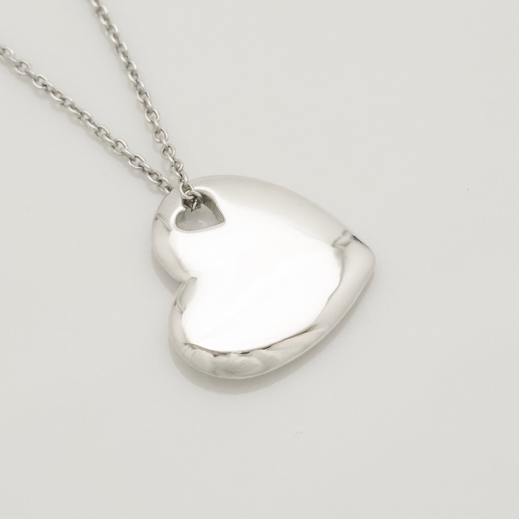 Tiffany & Co. Stencil Cutout Two Heart Necklace  Sterling Silver 925