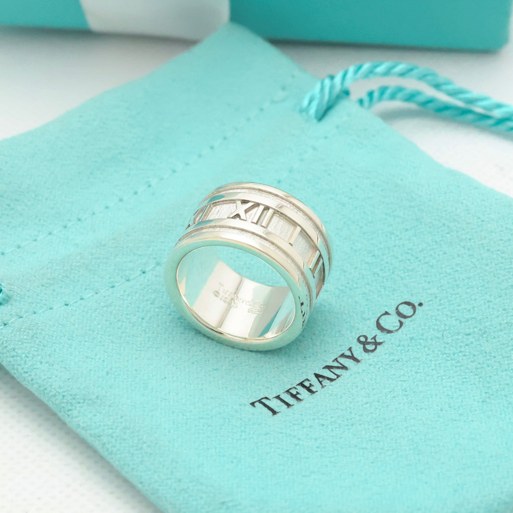 Tiffany & Co. Atlas Wide Ring Size 5.5- 5.75 Sterling Silver 925
