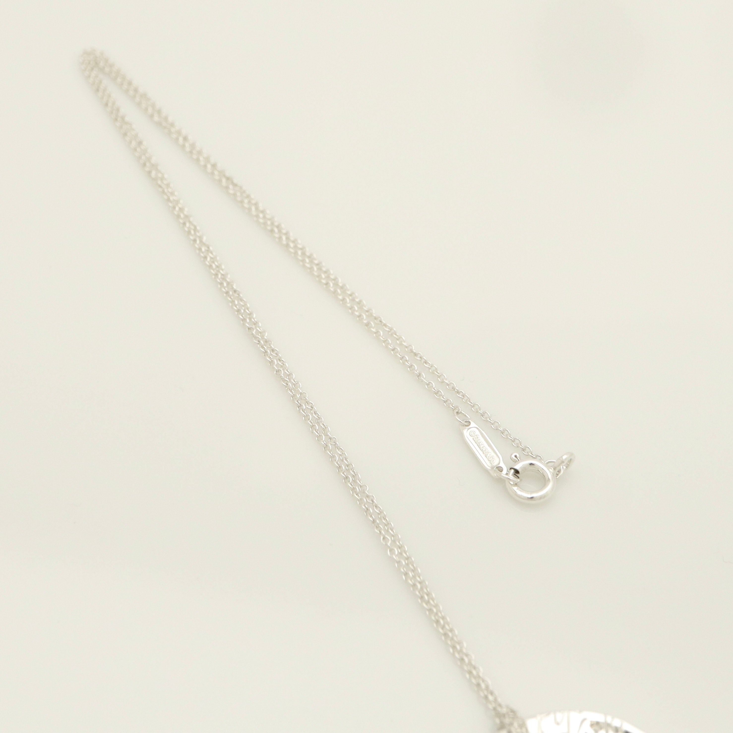 Tiffany & Co. Notes New York Large Wavy Round Circle Necklace Sterling Silver 925