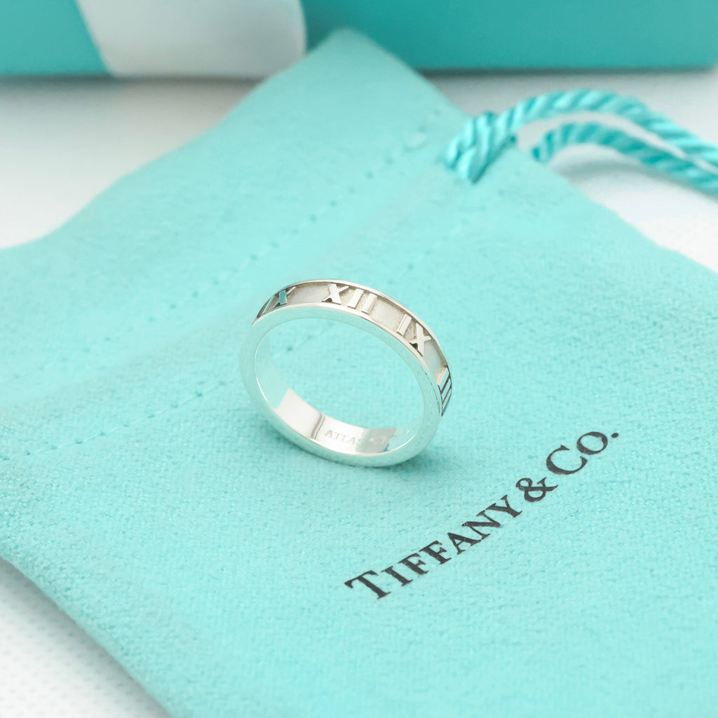 Tiffany & Co. Atlas Ring Size US 5.25 Sterling Silver 925