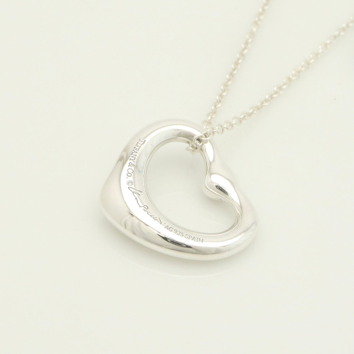 TIFFANY&Co. オープンハート 1P ピンク サファイア エルサペレッティ ネックレス AG925