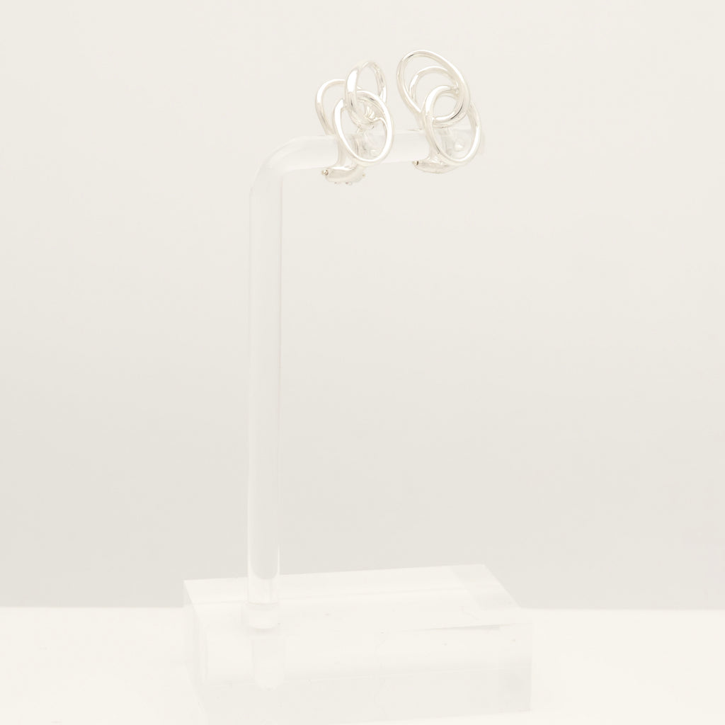  Tiffany & Co. Peretti Double Loop Clip-On Earrings Sterling Silver 925