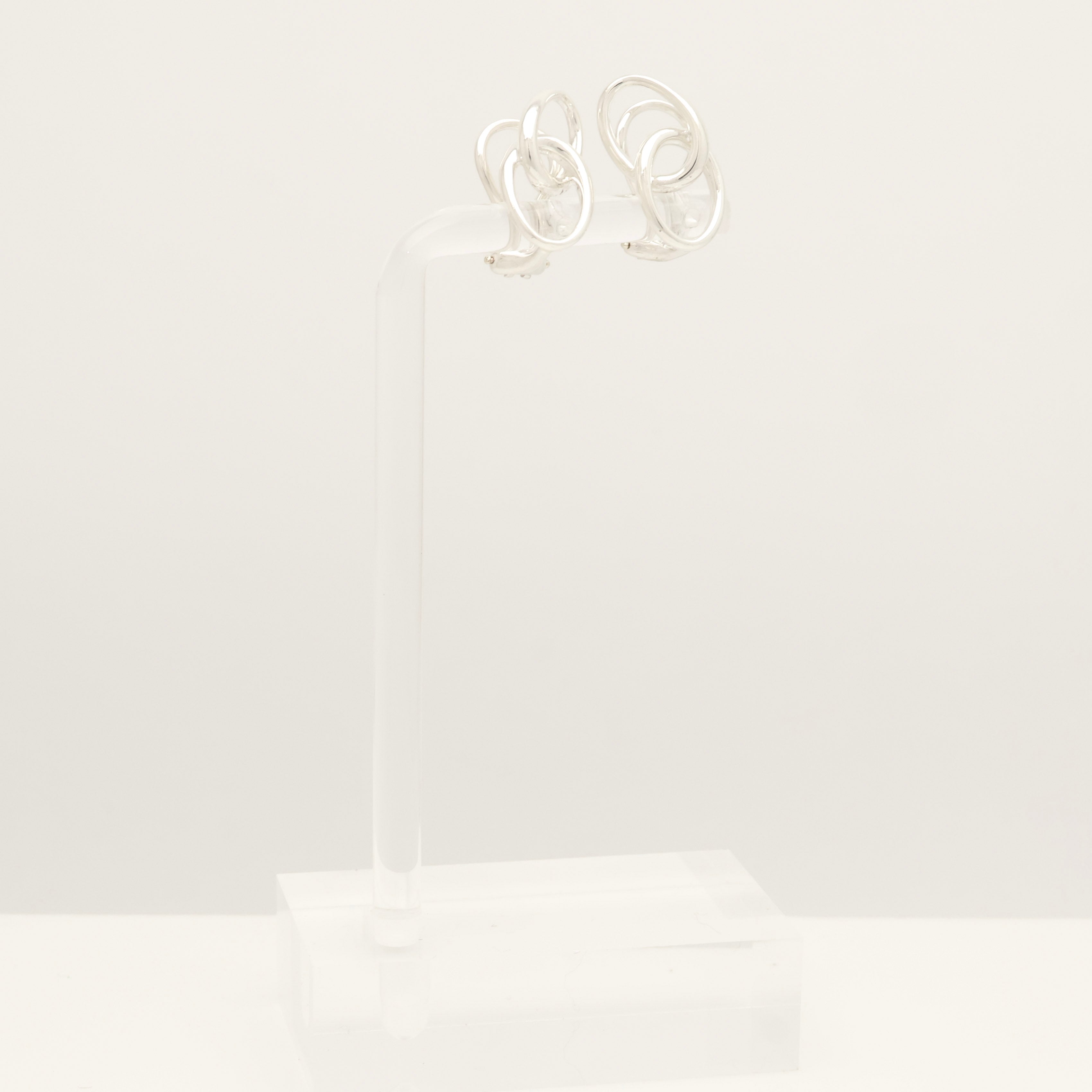  Tiffany & Co. Peretti Double Loop Clip-On Earrings Sterling Silver 925
