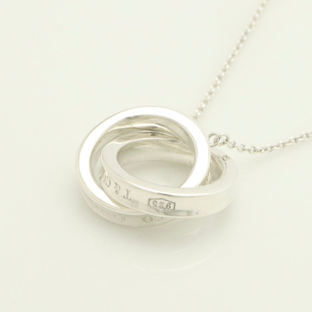 Tiffany & Co. 1837 Interlocking Circles Lariat Necklace Sterling Silver 925