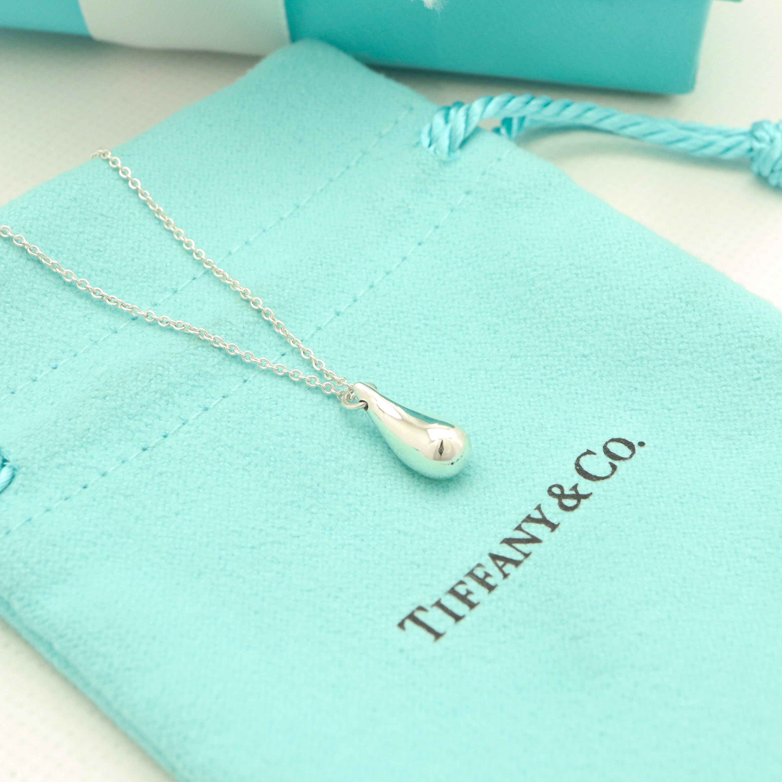 Tiffany & Co. Teardrop Necklace Pendant Sterling Silver 925 