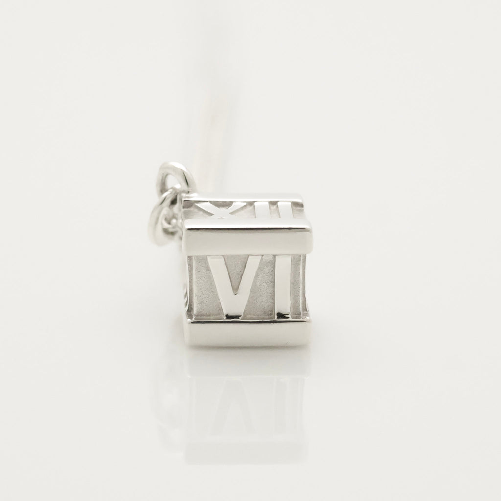  Tiffany & Co. Atlas Cube Necklace Pendant  Sterling Silver  925 