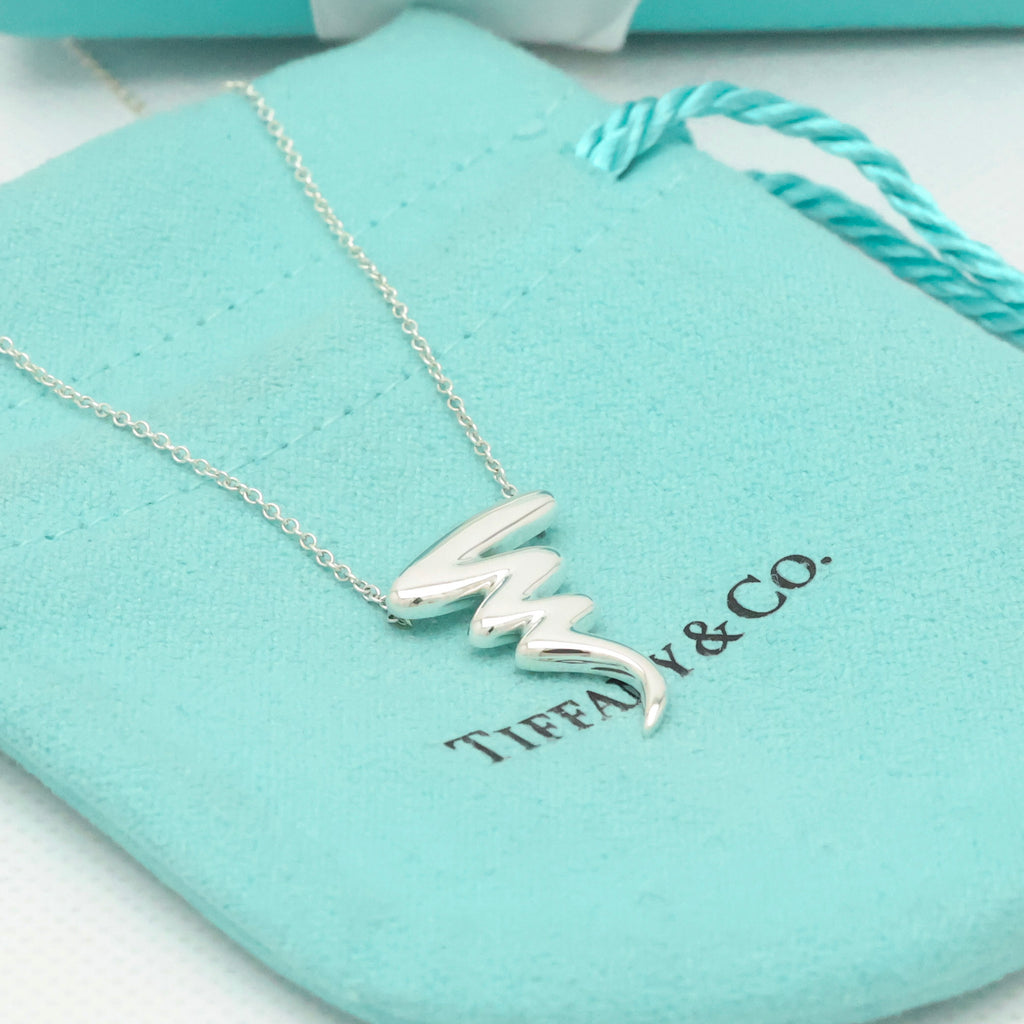 Tiffany & Co. Picasso Scribble Zig Zag Necklace Sterling Silver 925