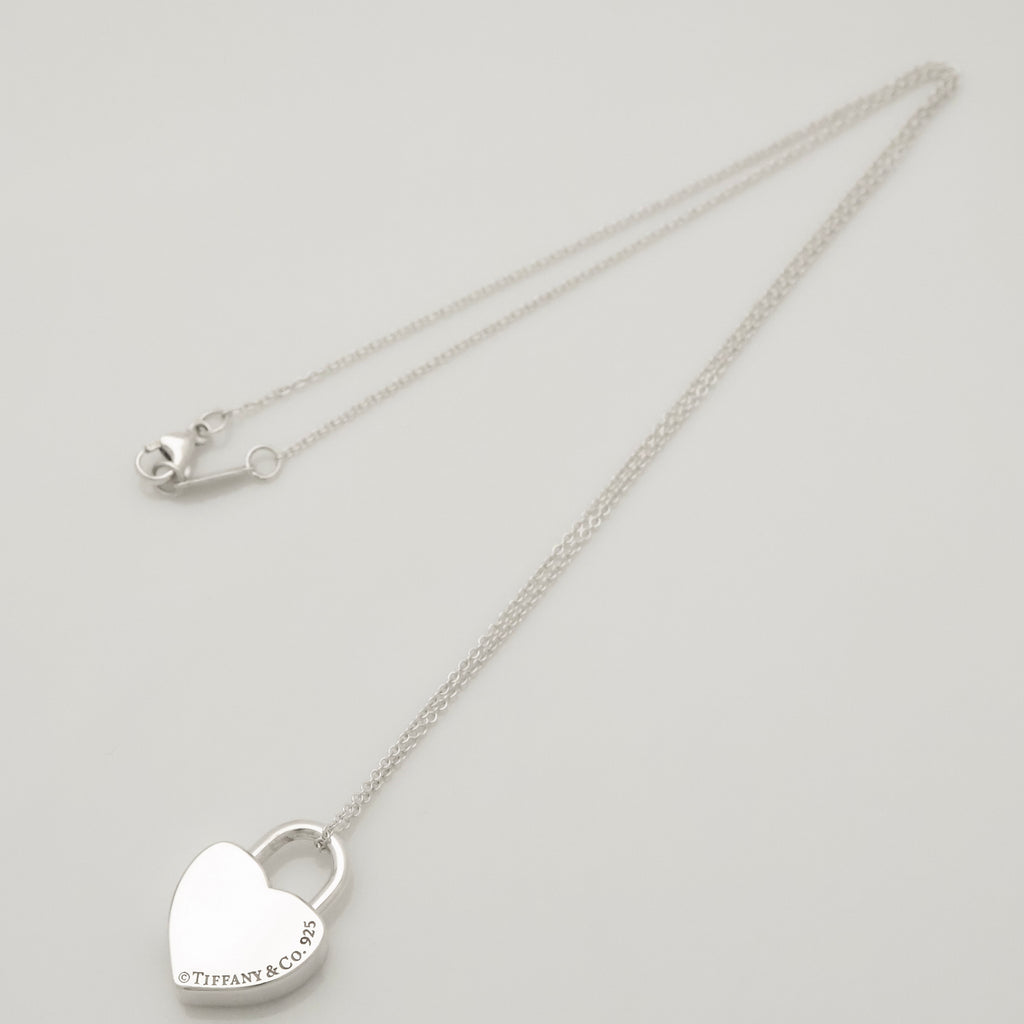 Tiffany & Co. Return to Heart Lock Padlock Necklace Sterling Silver 925