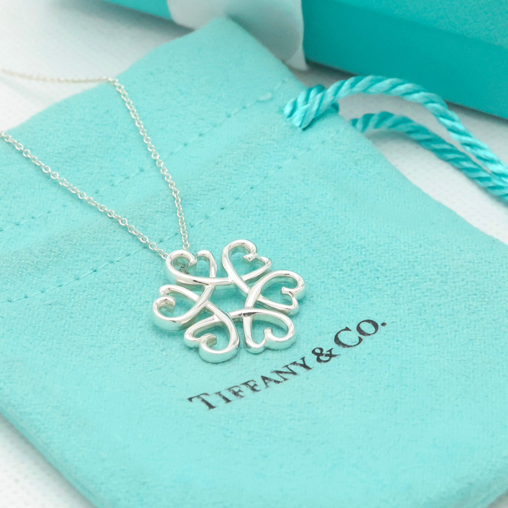 TIFFANY&Co. Clover Loving Heart Necklace Sterling Silver 925