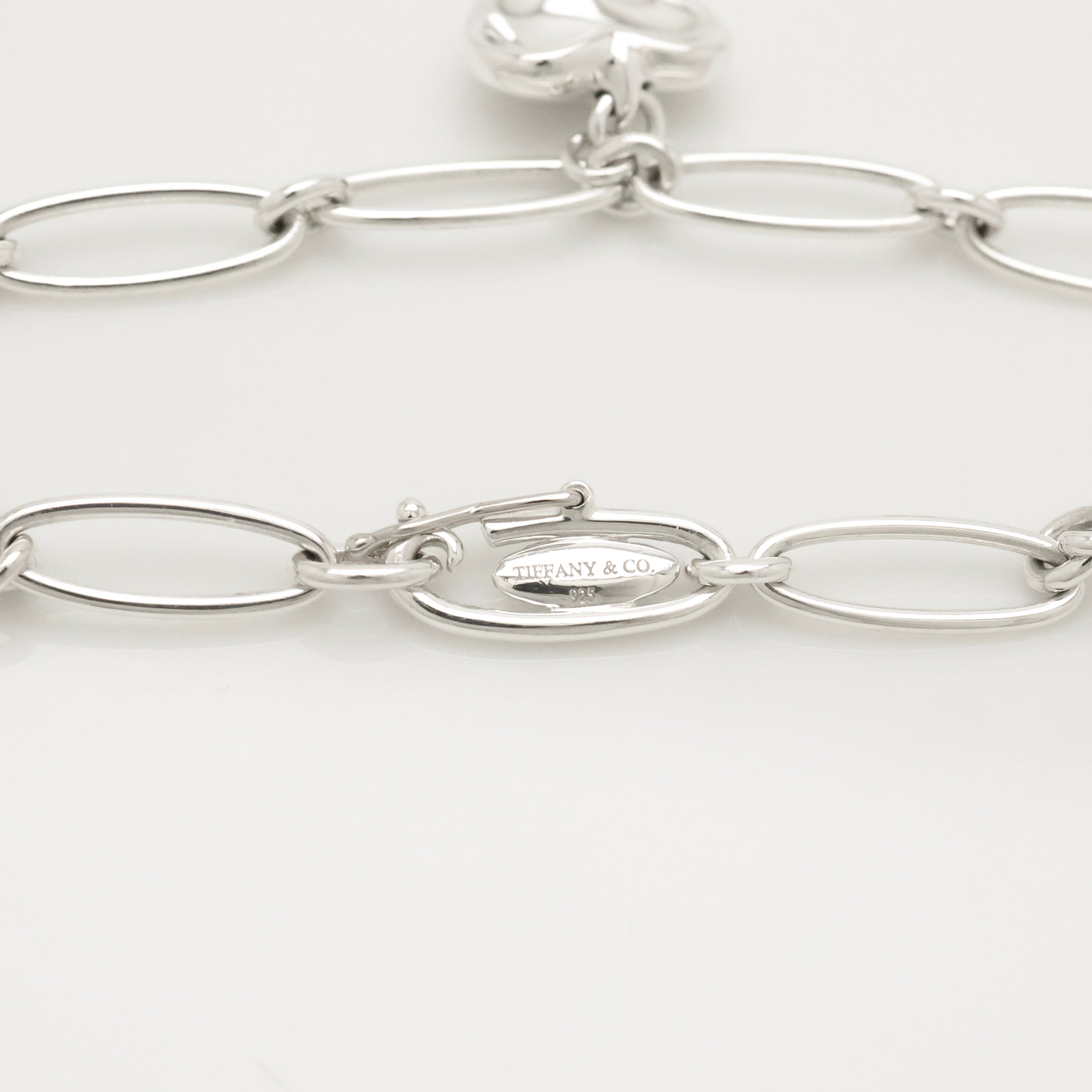 Tiffany & Co. Peretti Curved Full Heart Bracelet Sterling Silver 925