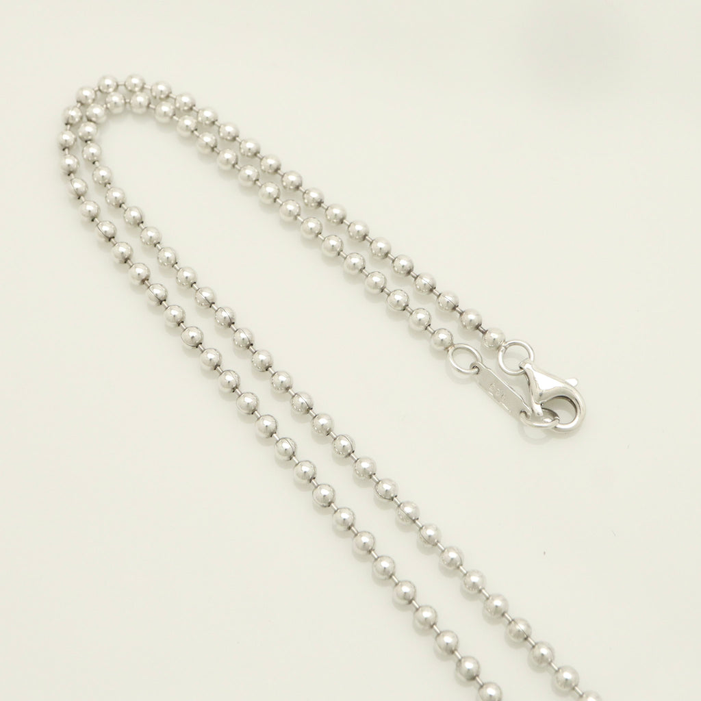 Tiffany & Co. Atlas Dog Tag Plate Ball Chain Necklace Sterling Silver 925