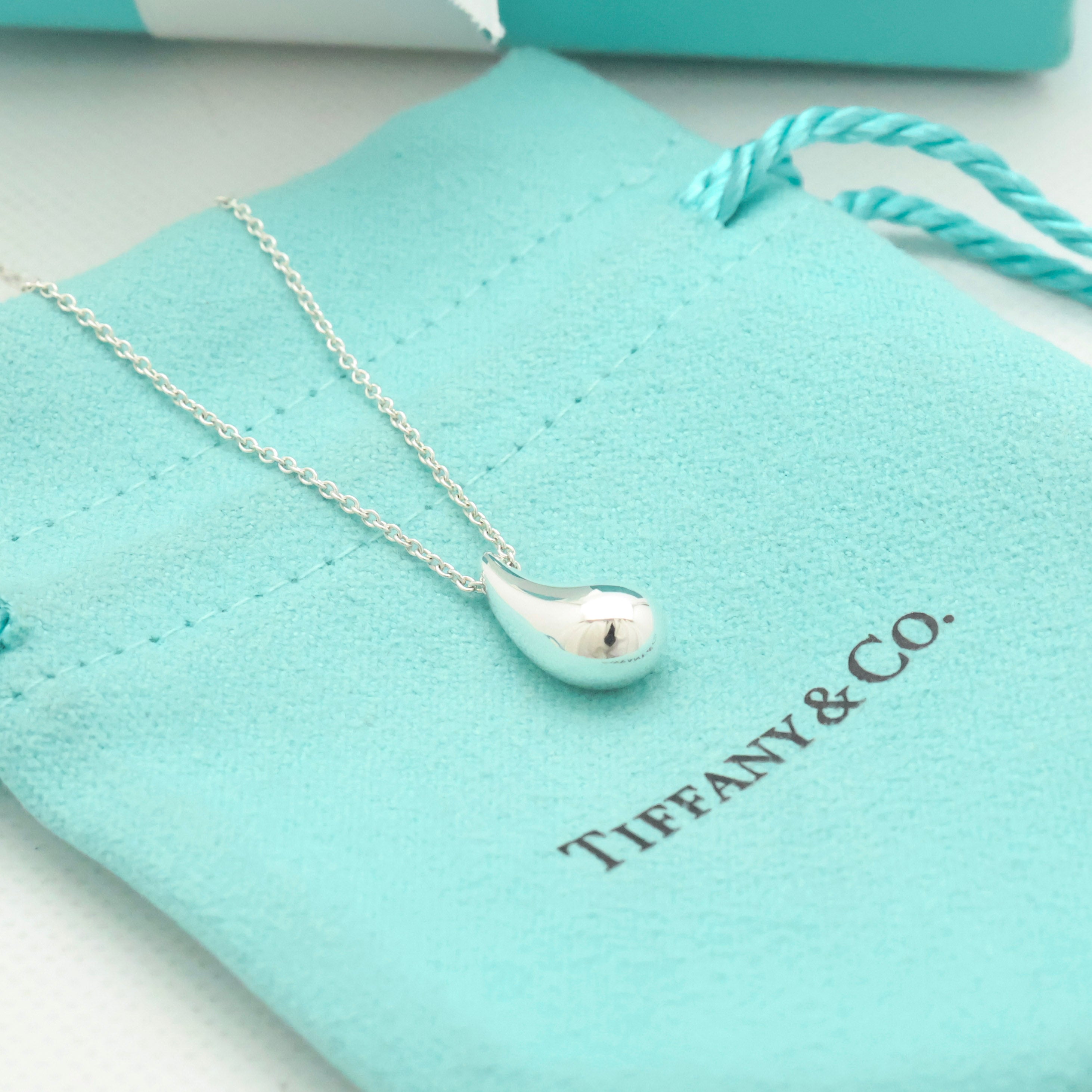 Tiffany & Co. Peretti Teardrop Necklace Pendant  Sterling Silver 925