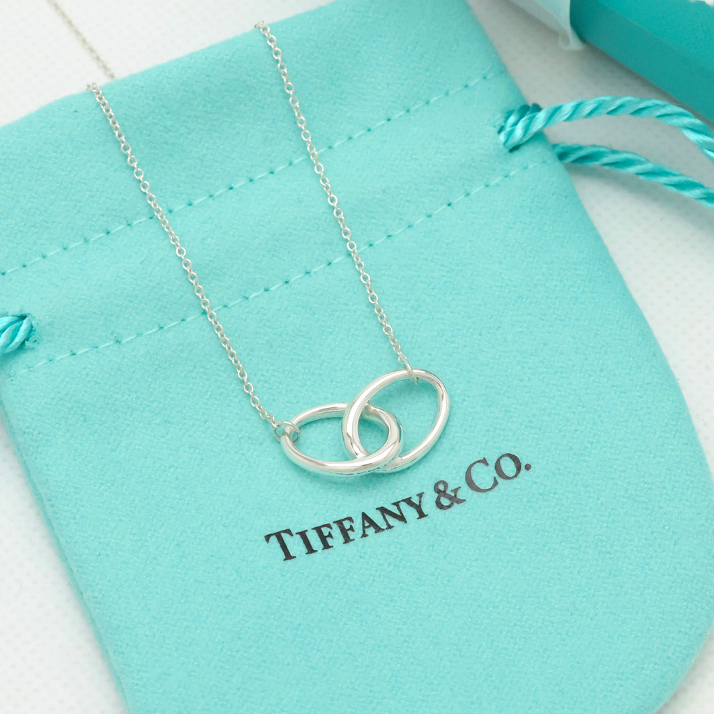  Tiffany & Co. Double Loop Necklace Pendant   Sterling Silver  925