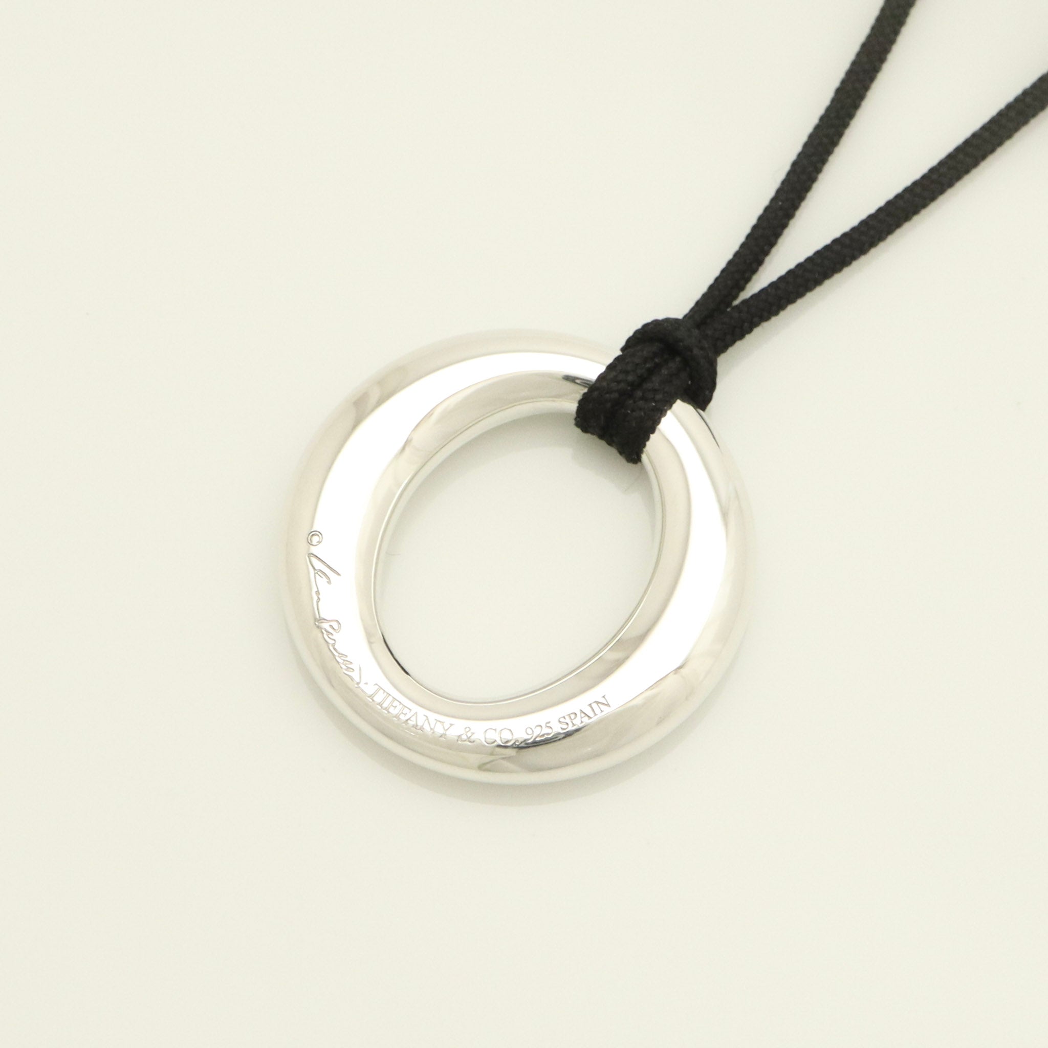  Tiffany & Co. Seviana Silk Cord Necklace Sterling Silver 925
