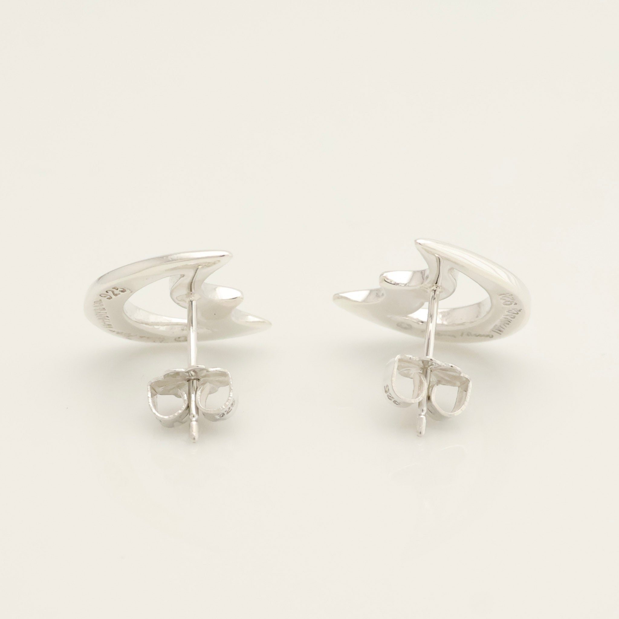 Tiffany & Co. Picasso Half Moon Stud Earrings Sterling Silver 925