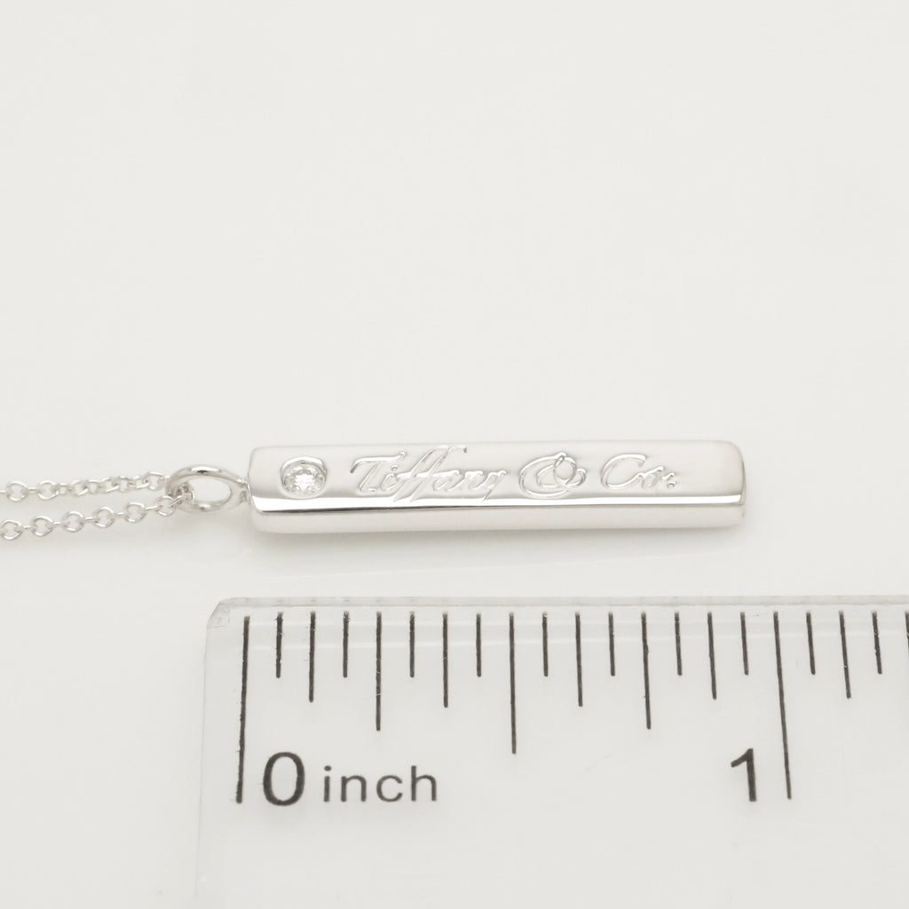 Tiffany & Co. Notes Diamond Bar Necklace Sterling Silver 925