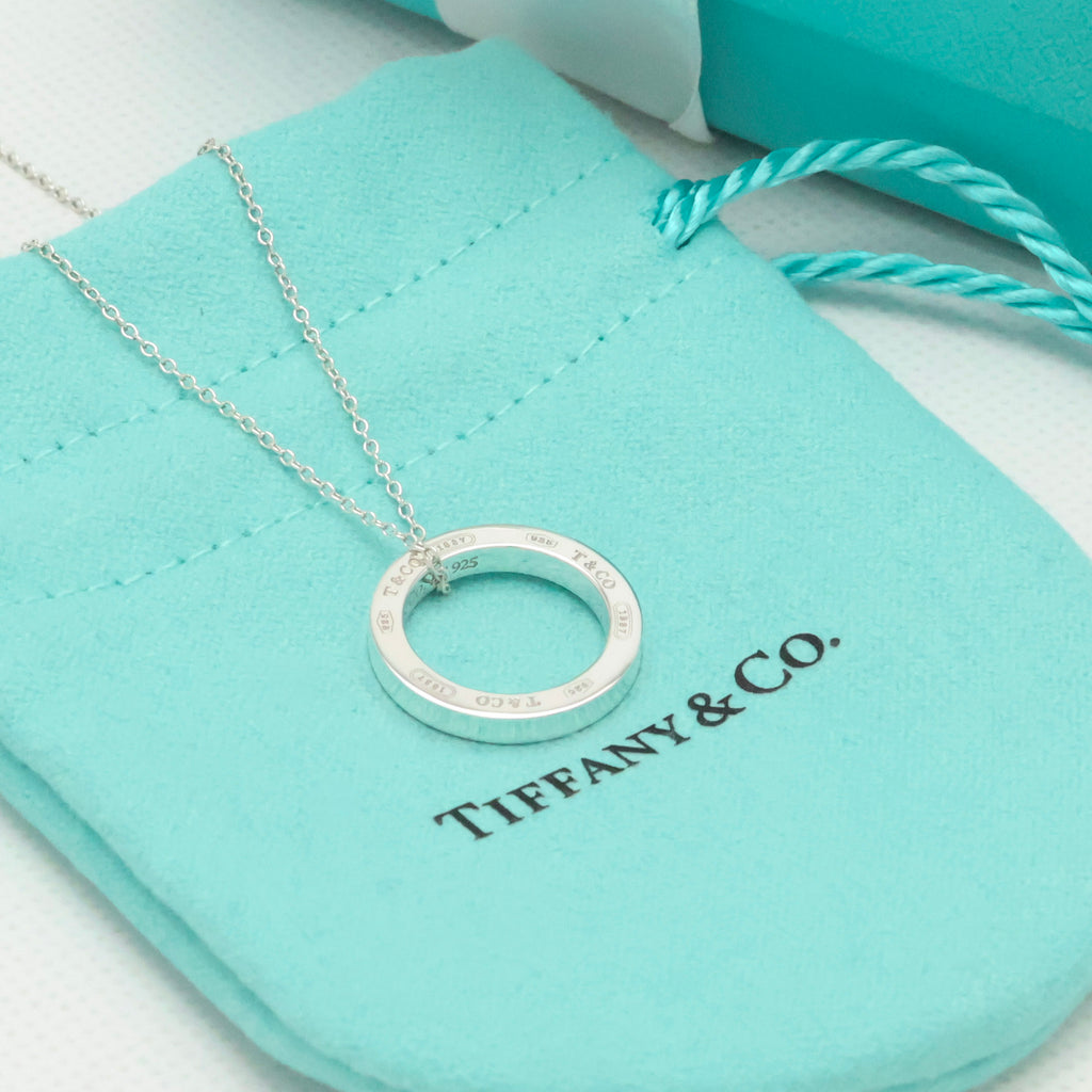Tiffany & Co. Round Circle Pendant Necklace Sterling Silver 925