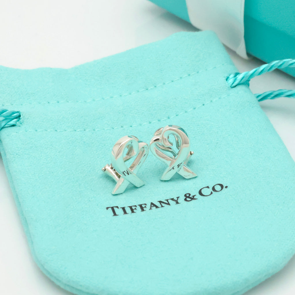 Tiffany & Co. Picasso Loving Heart Clip-On Earrings Sterling Silver 925 