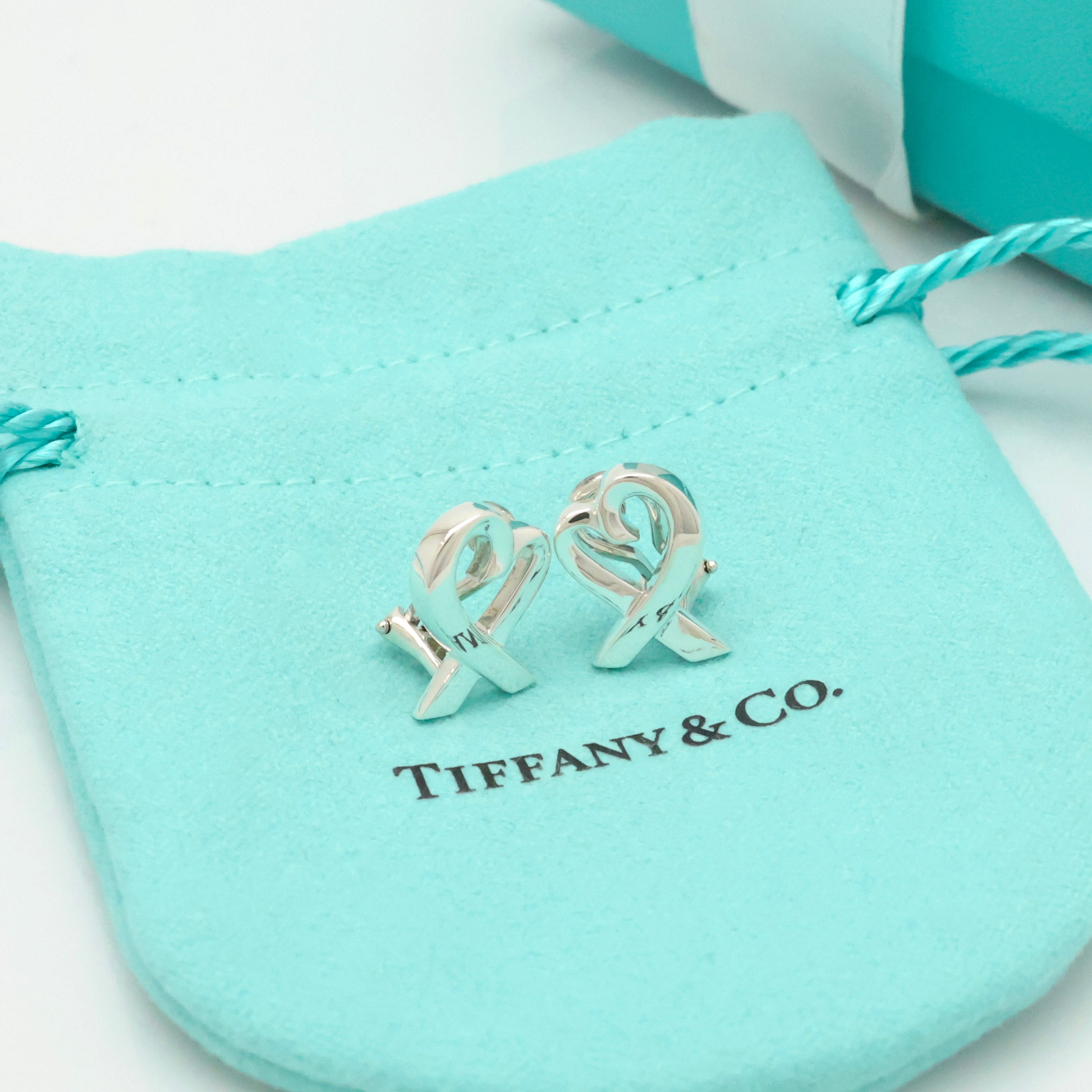 Tiffany & Co. Picasso Loving Heart Clip-On Earrings Sterling Silver 925 