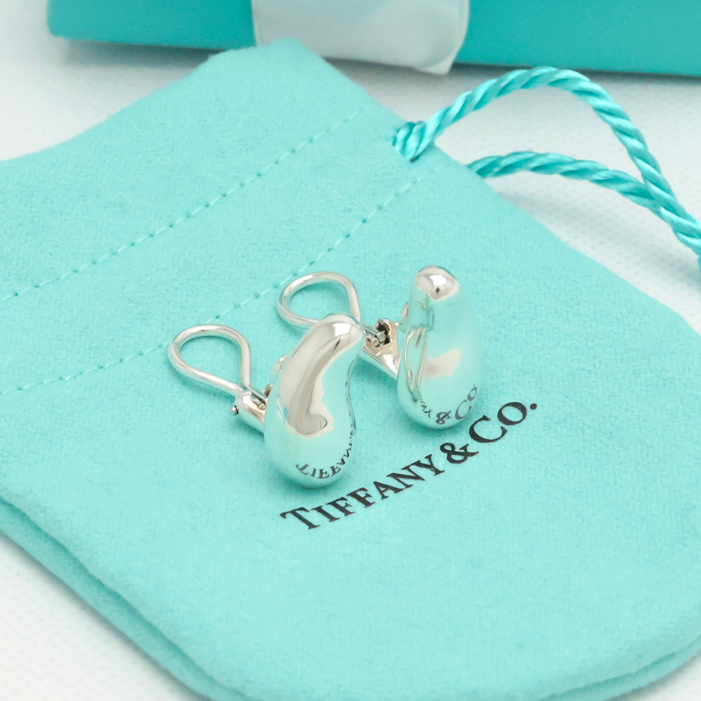 Tiffany & Co. Peretti Large Teardrop Clip-On Earrings Sterling Silver 925